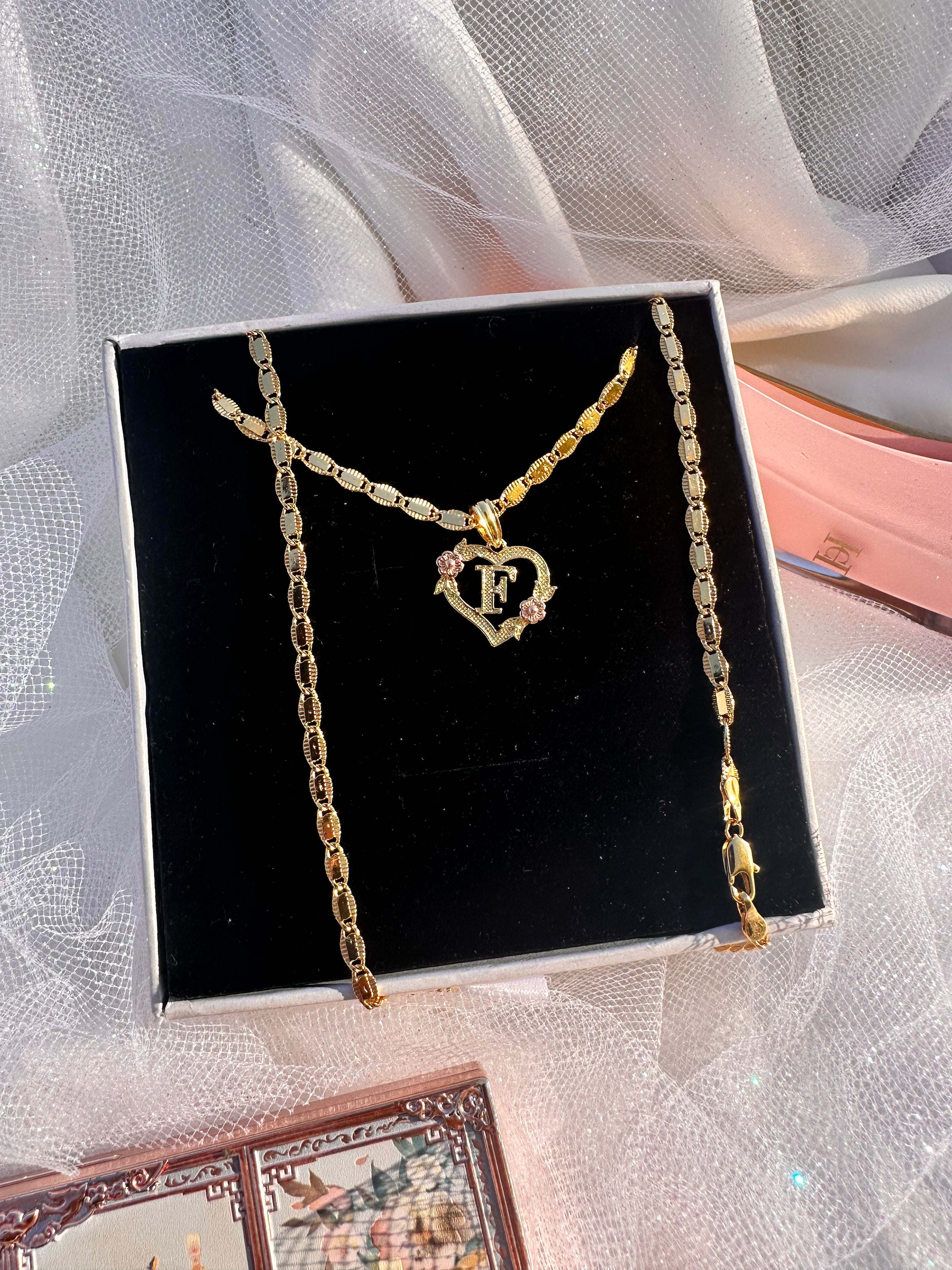 Blossom Initial Heart Necklace