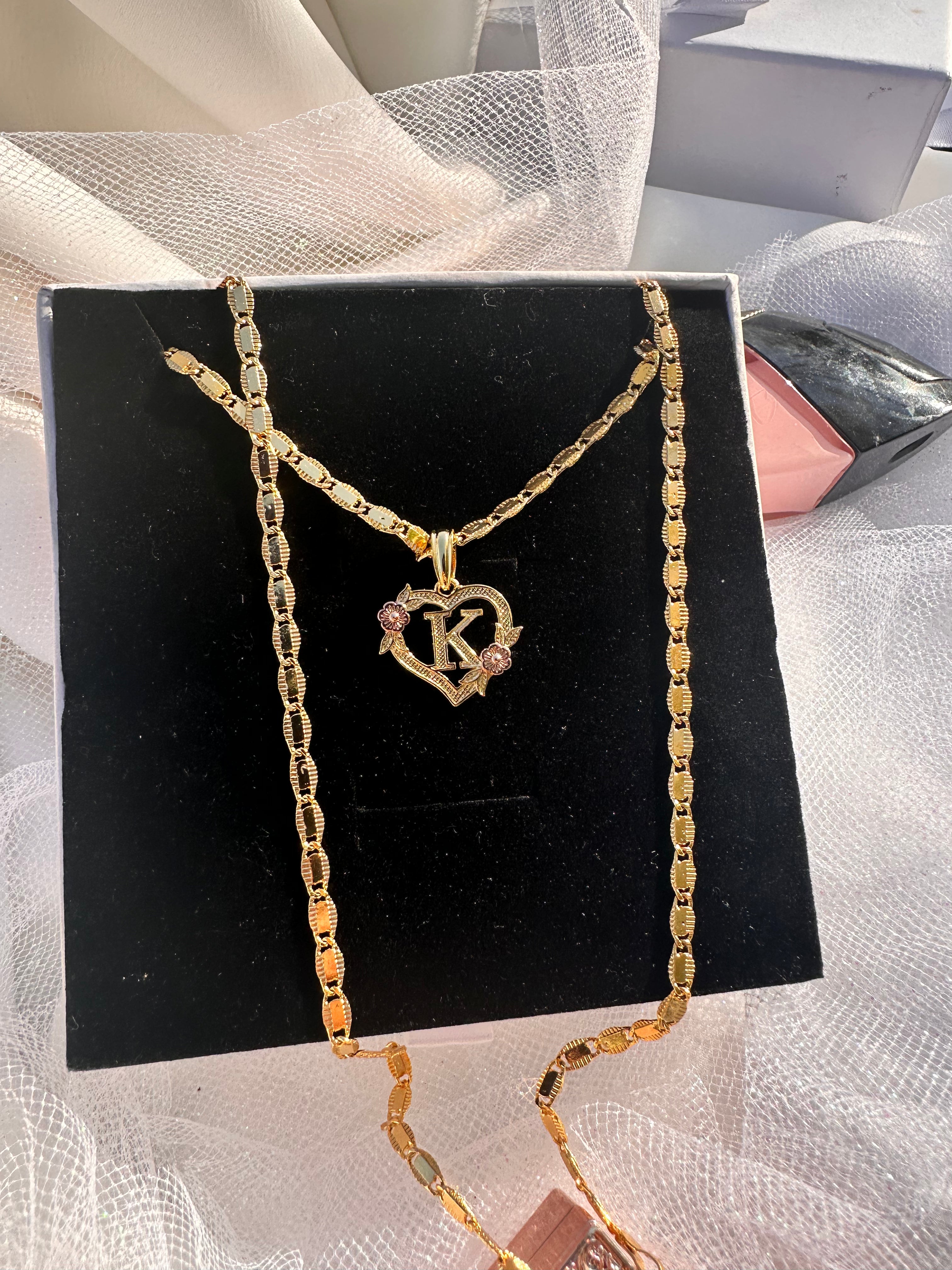 Blossom Initial Heart Necklace