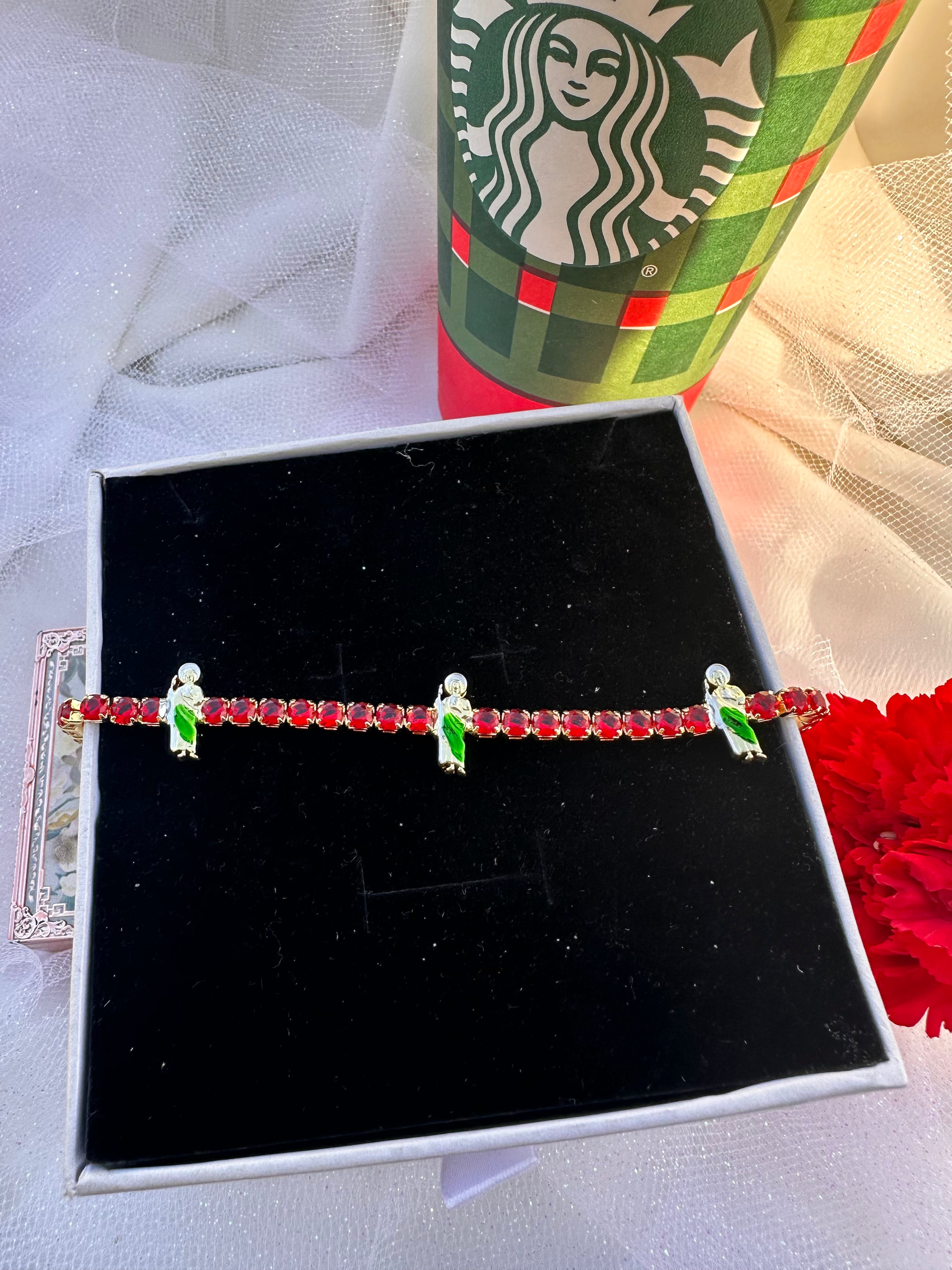 Prosperity Saint Jude Red Tennis Bracelet