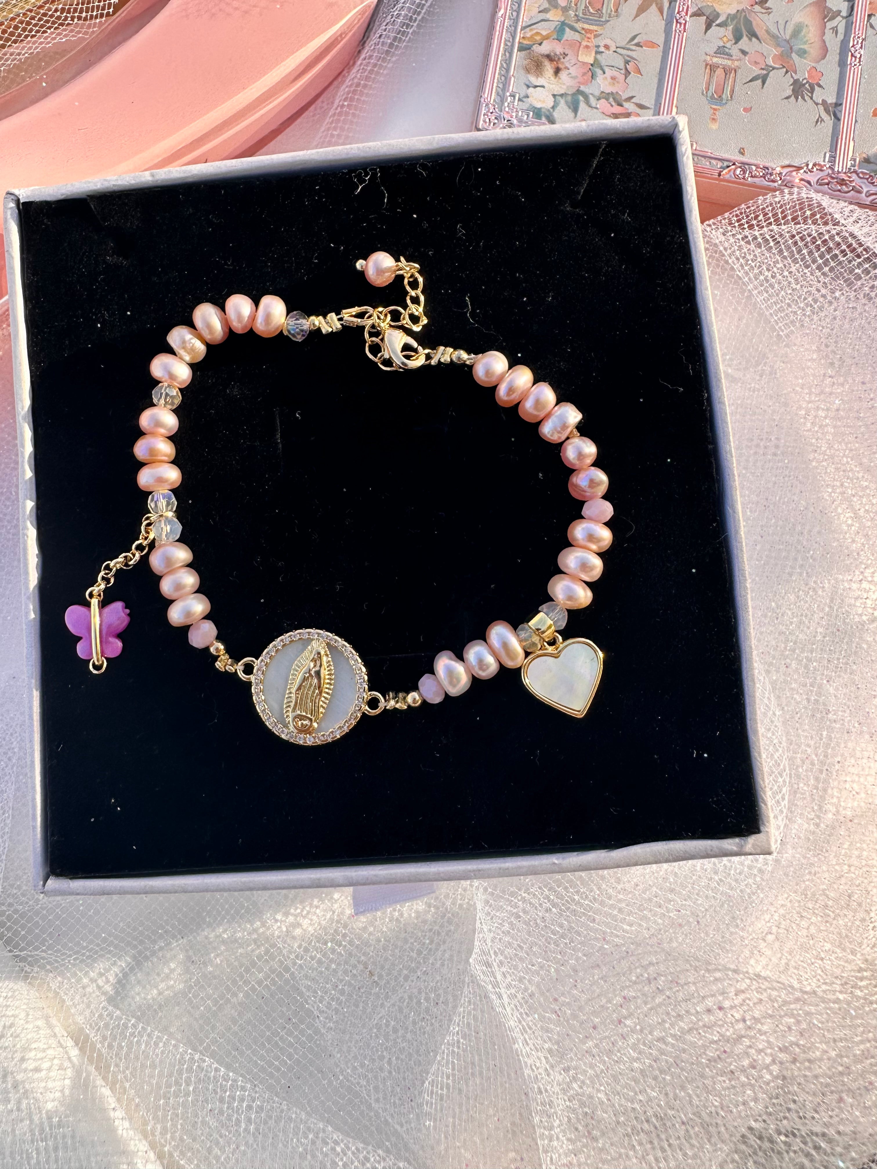 Serenity Pearl Virgin Mary Bracelet