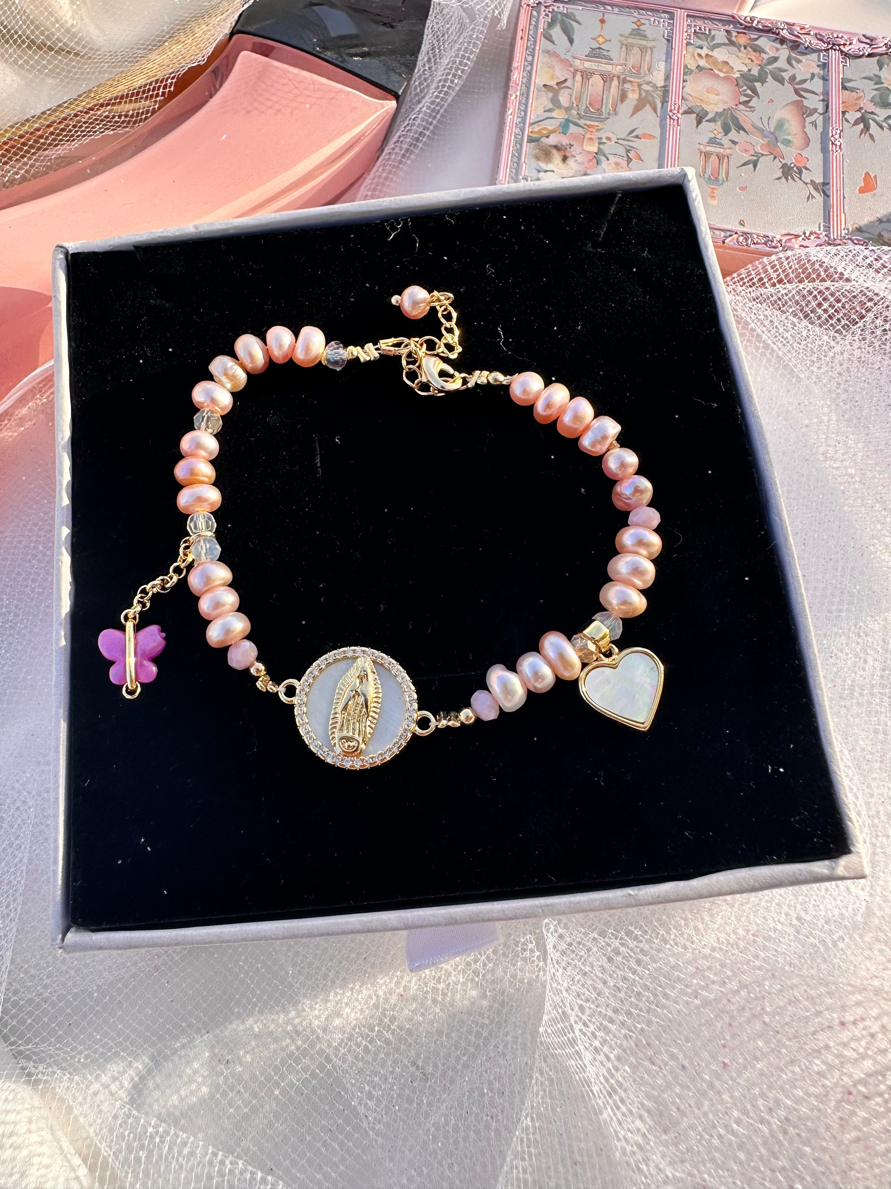 Serenity Pearl Virgin Mary Bracelet