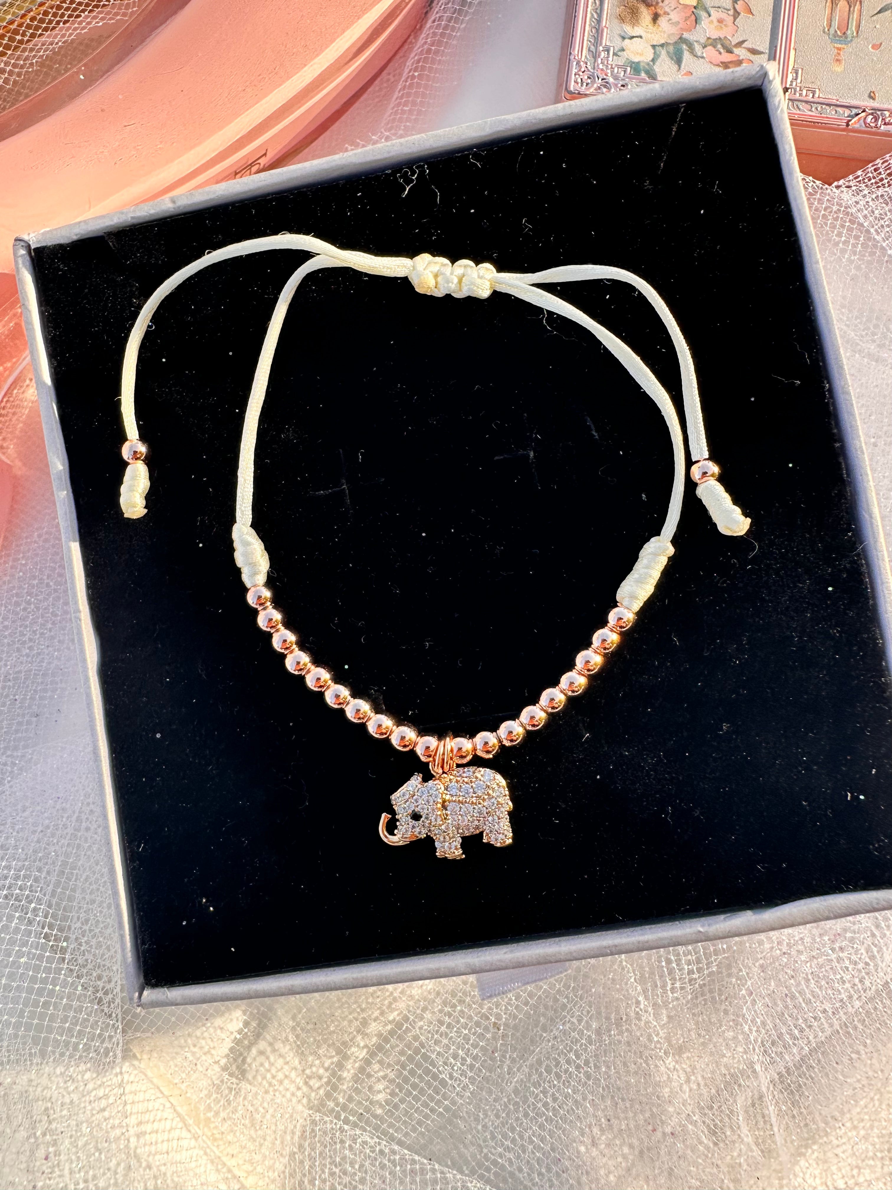 Rose Gold Lucky Elephant Bracelet