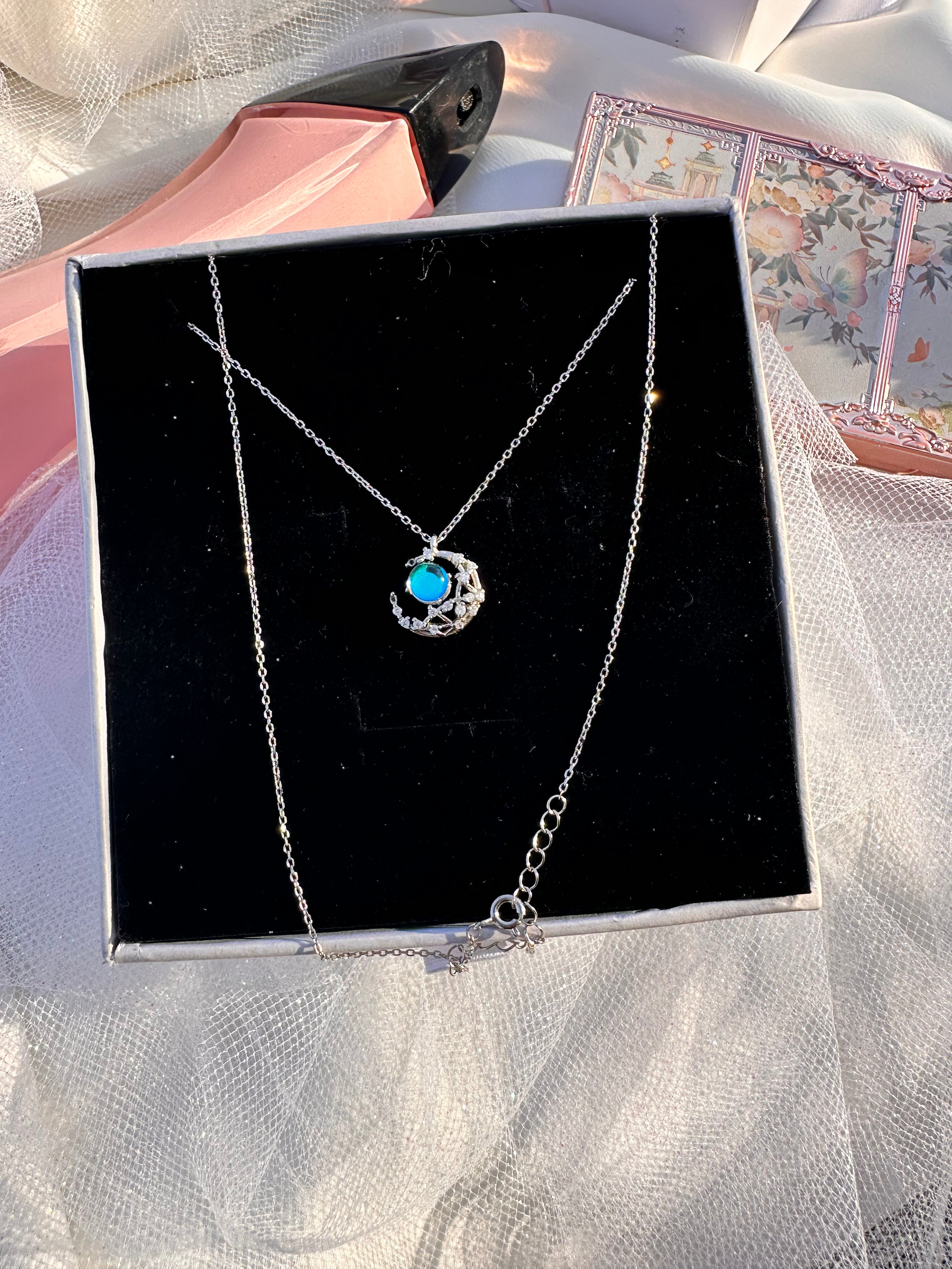 Luminous Crescent Moon Necklace