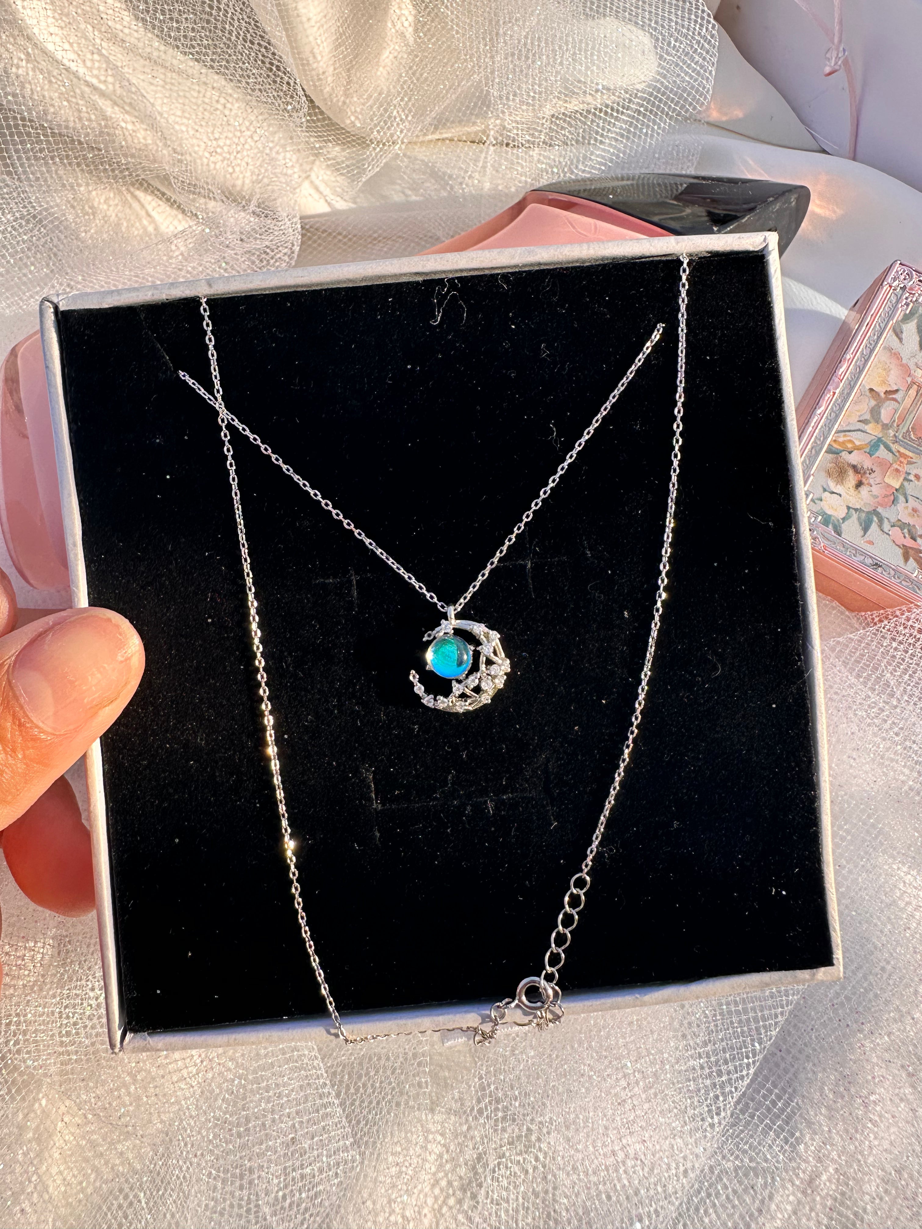 Luminous Crescent Moon Necklace