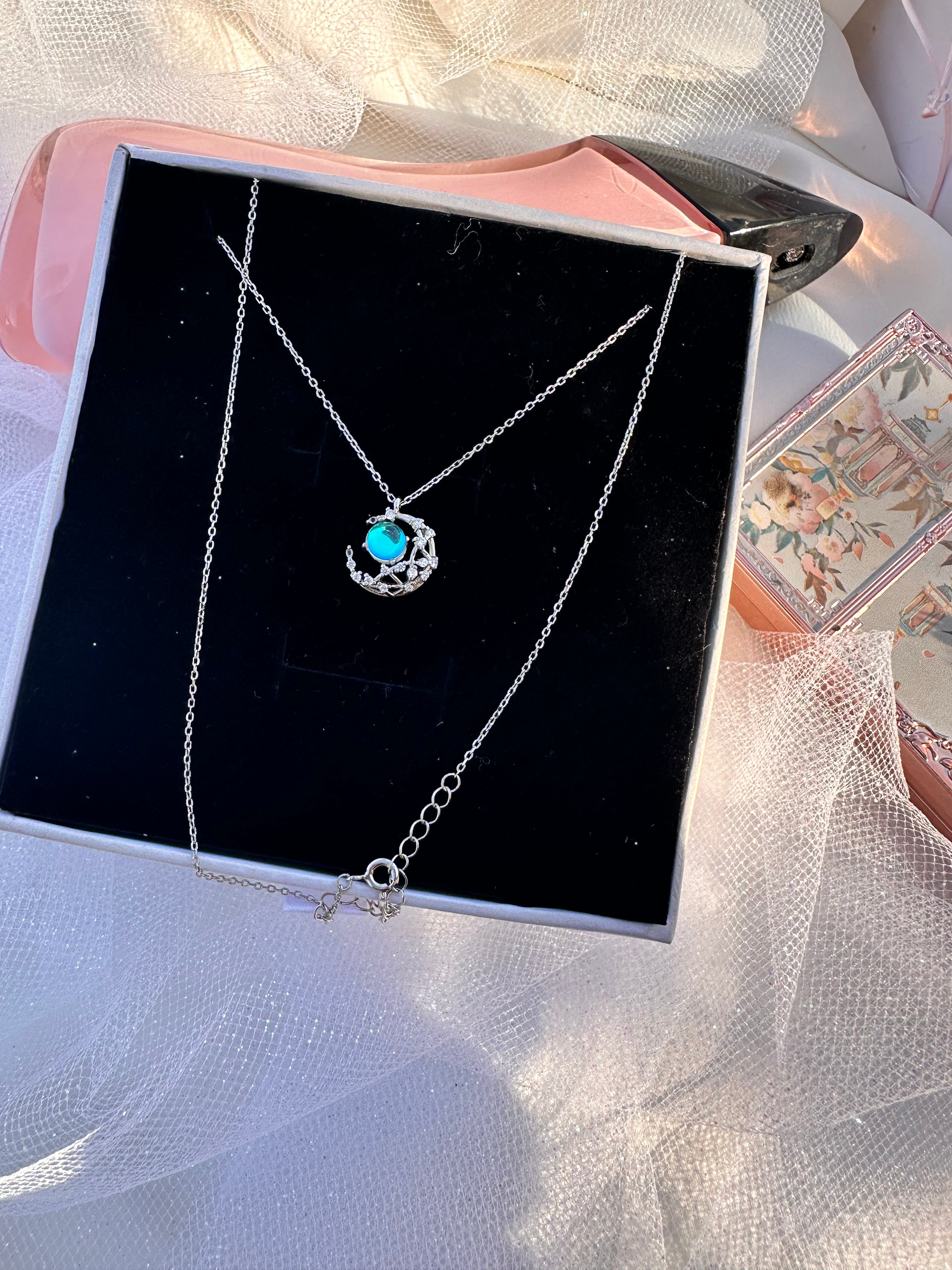 Luminous Crescent Moon Necklace