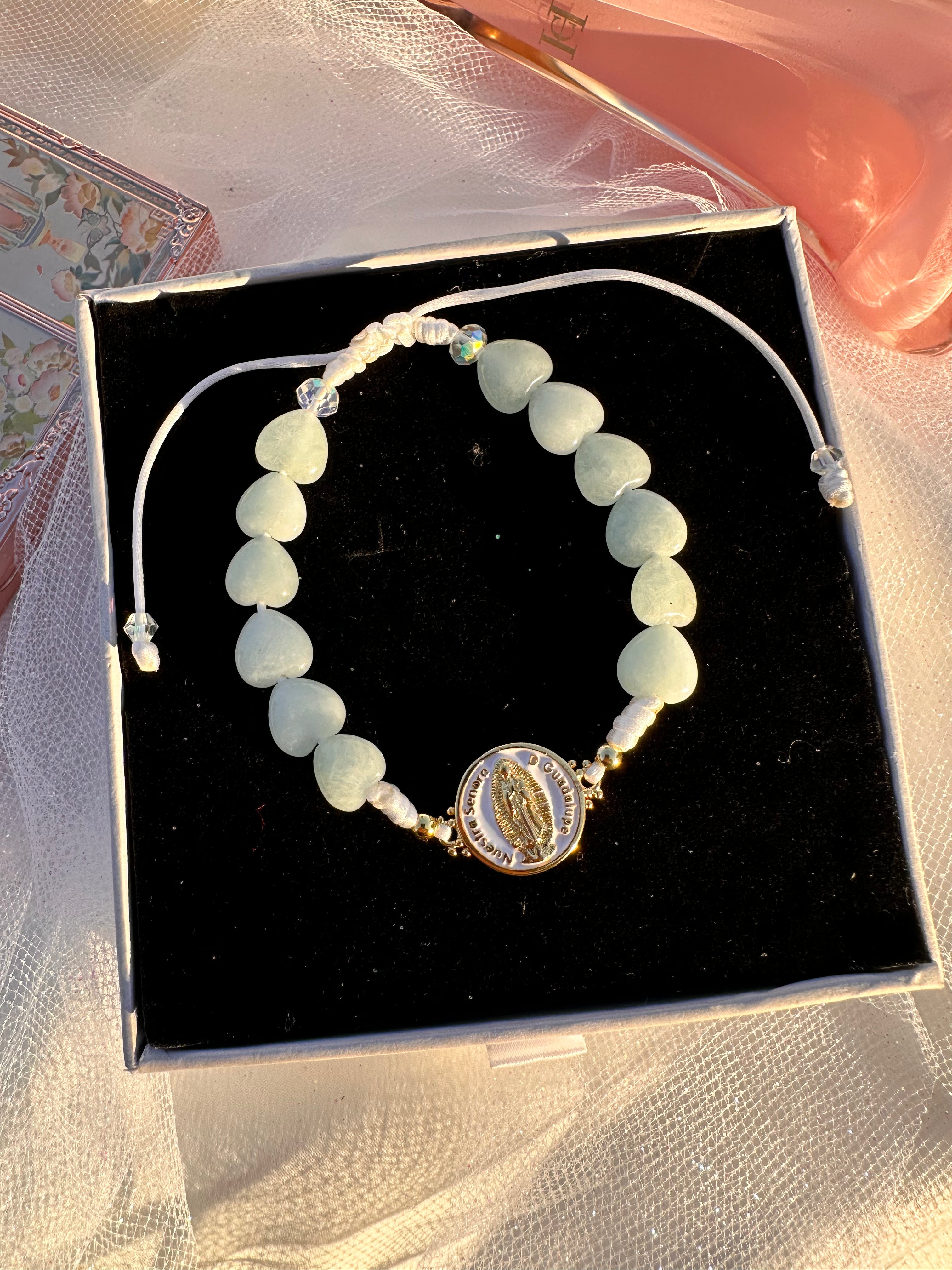 Pulsera Corazón Aguamarina