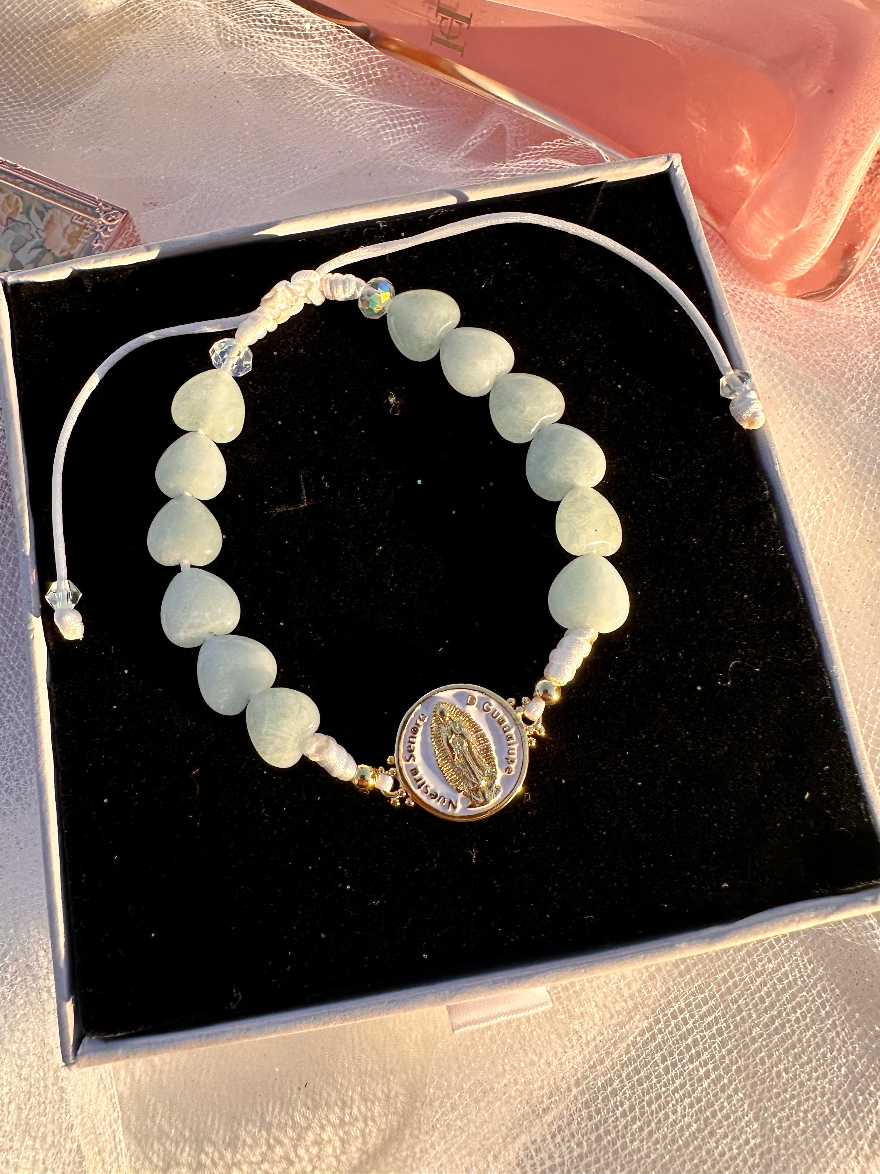 Pulsera Corazón Aguamarina