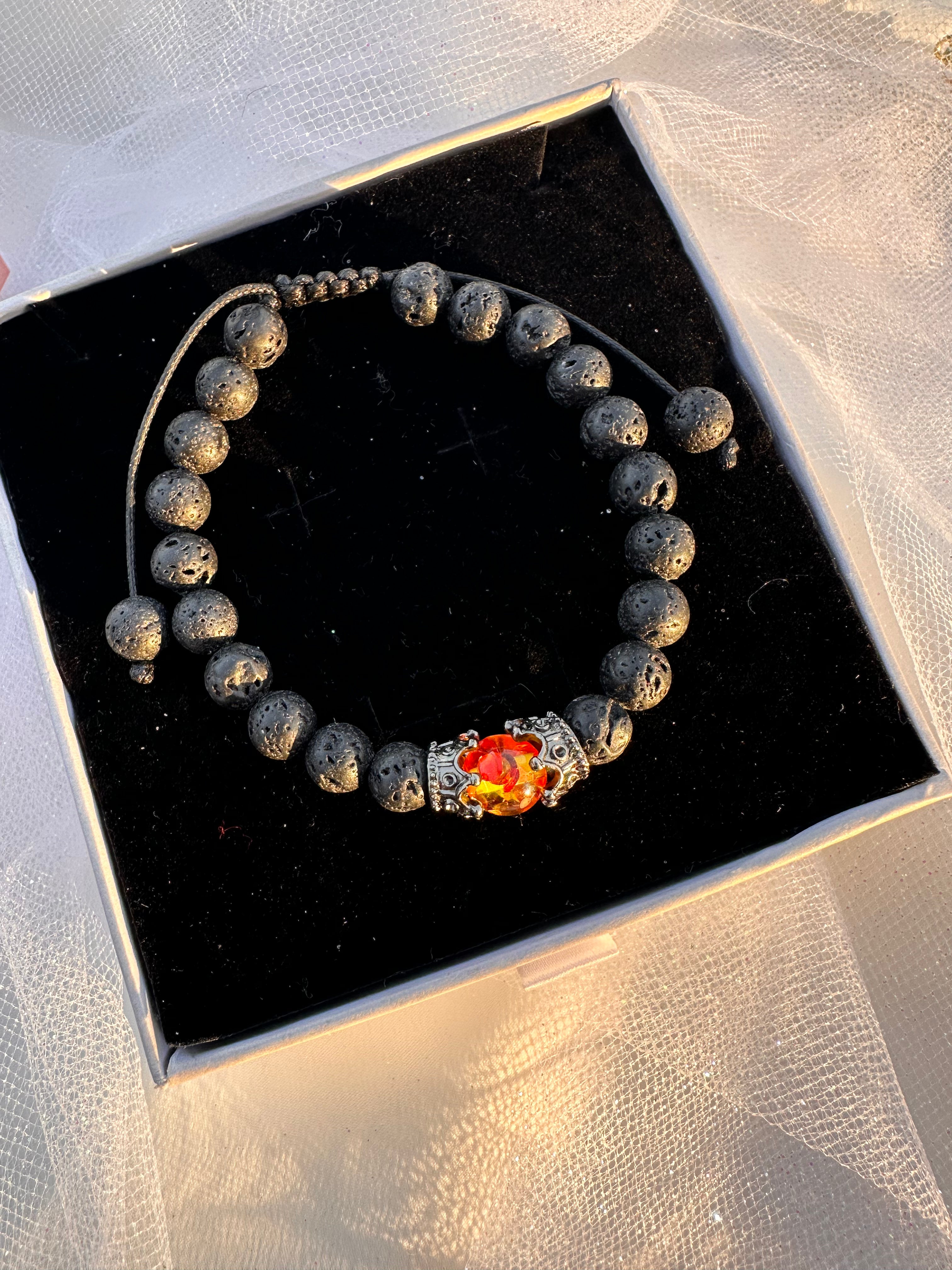 Pulsera Solo de piedra de lava para hombre
