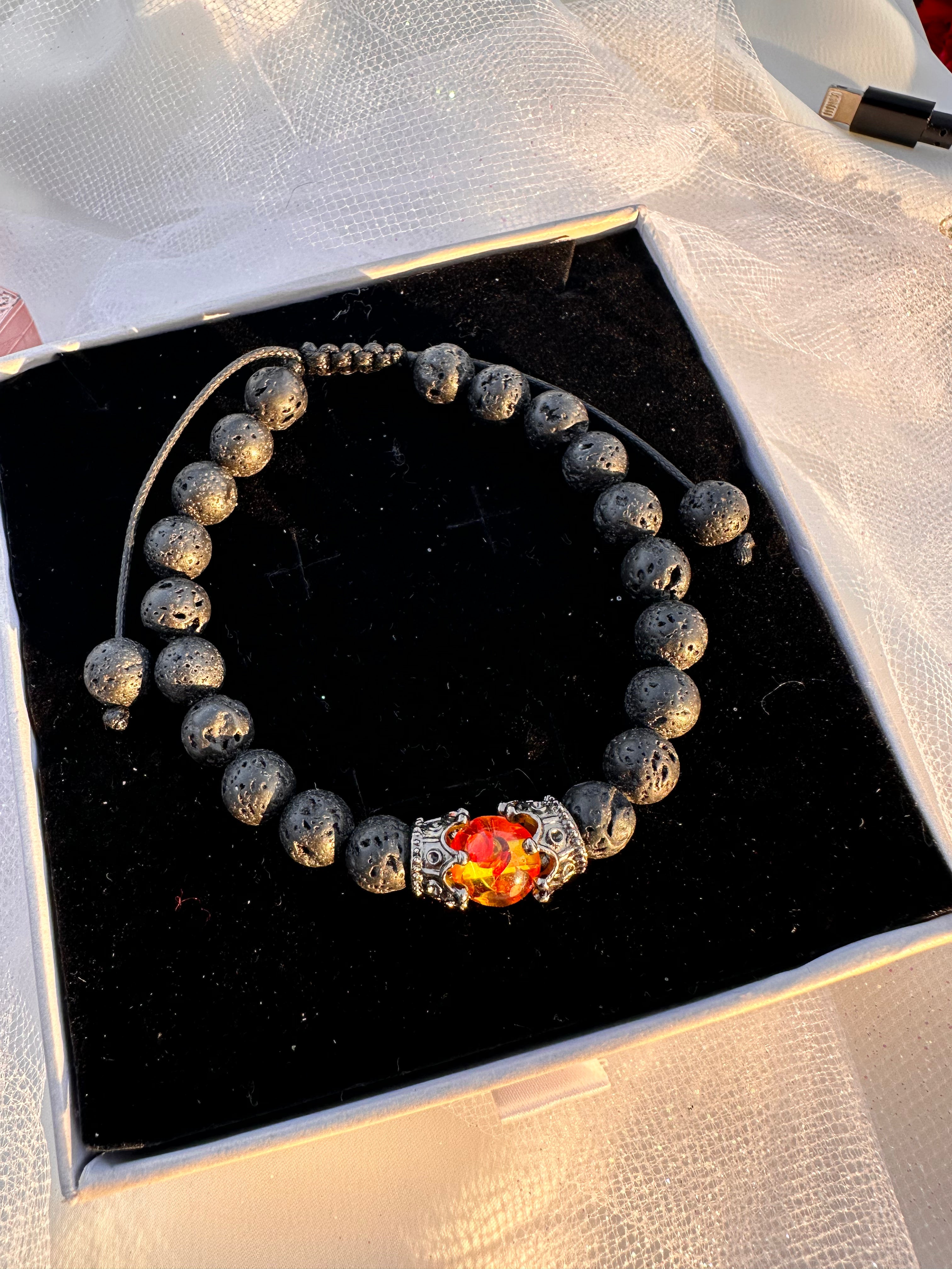 Pulsera Solo de piedra de lava para hombre