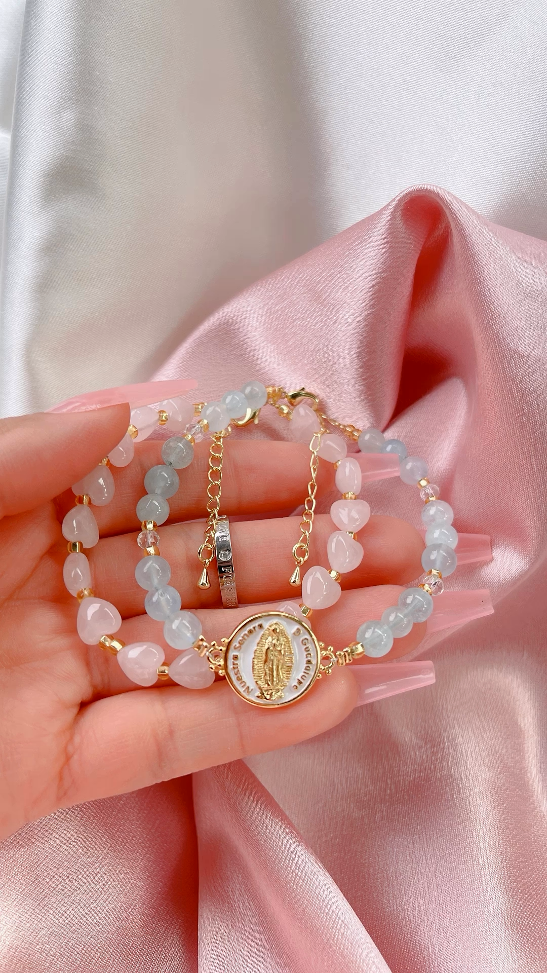 Pulsera Corazón Aguamarina