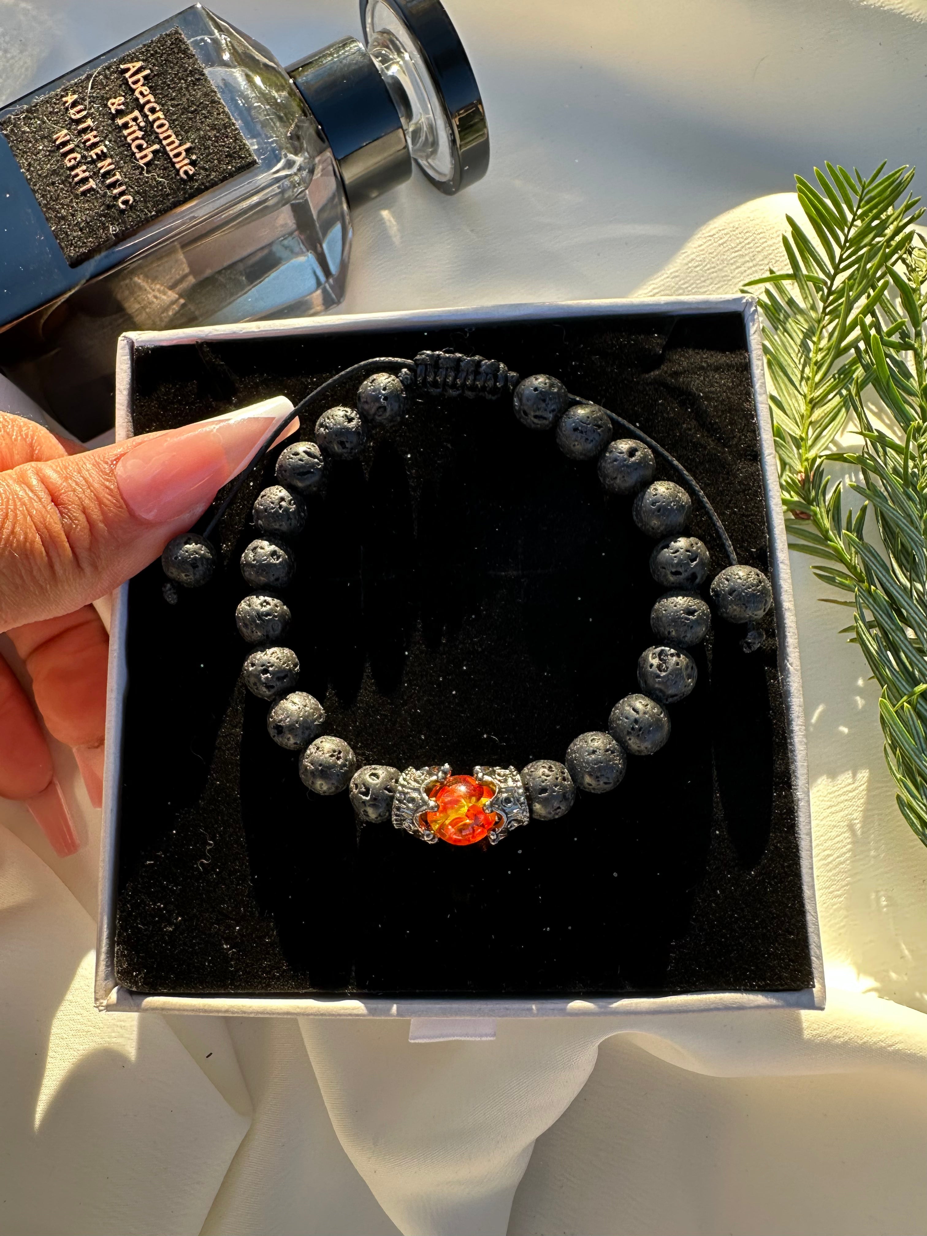 Pulsera Solo de piedra de lava para hombre