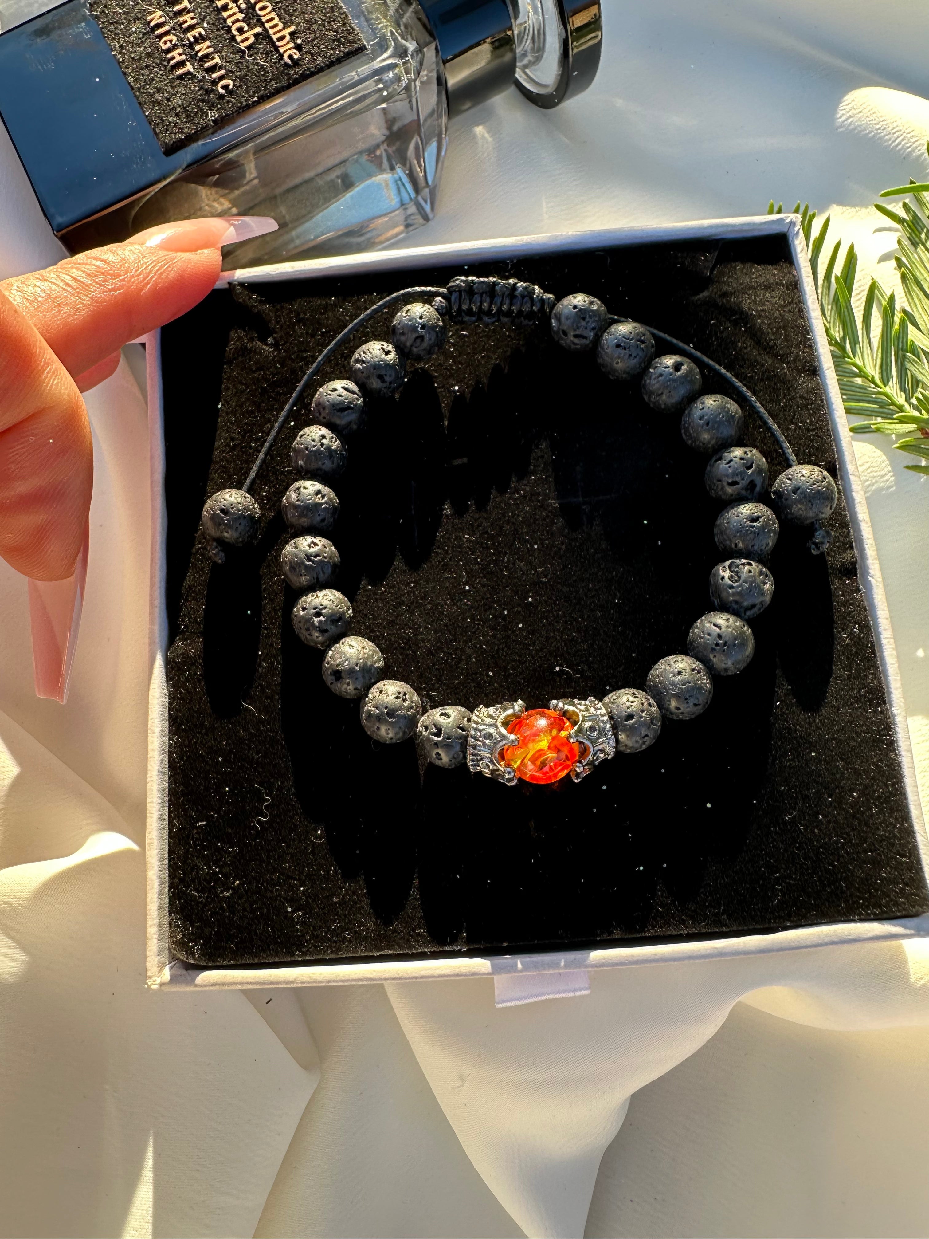 Pulsera Solo de piedra de lava para hombre