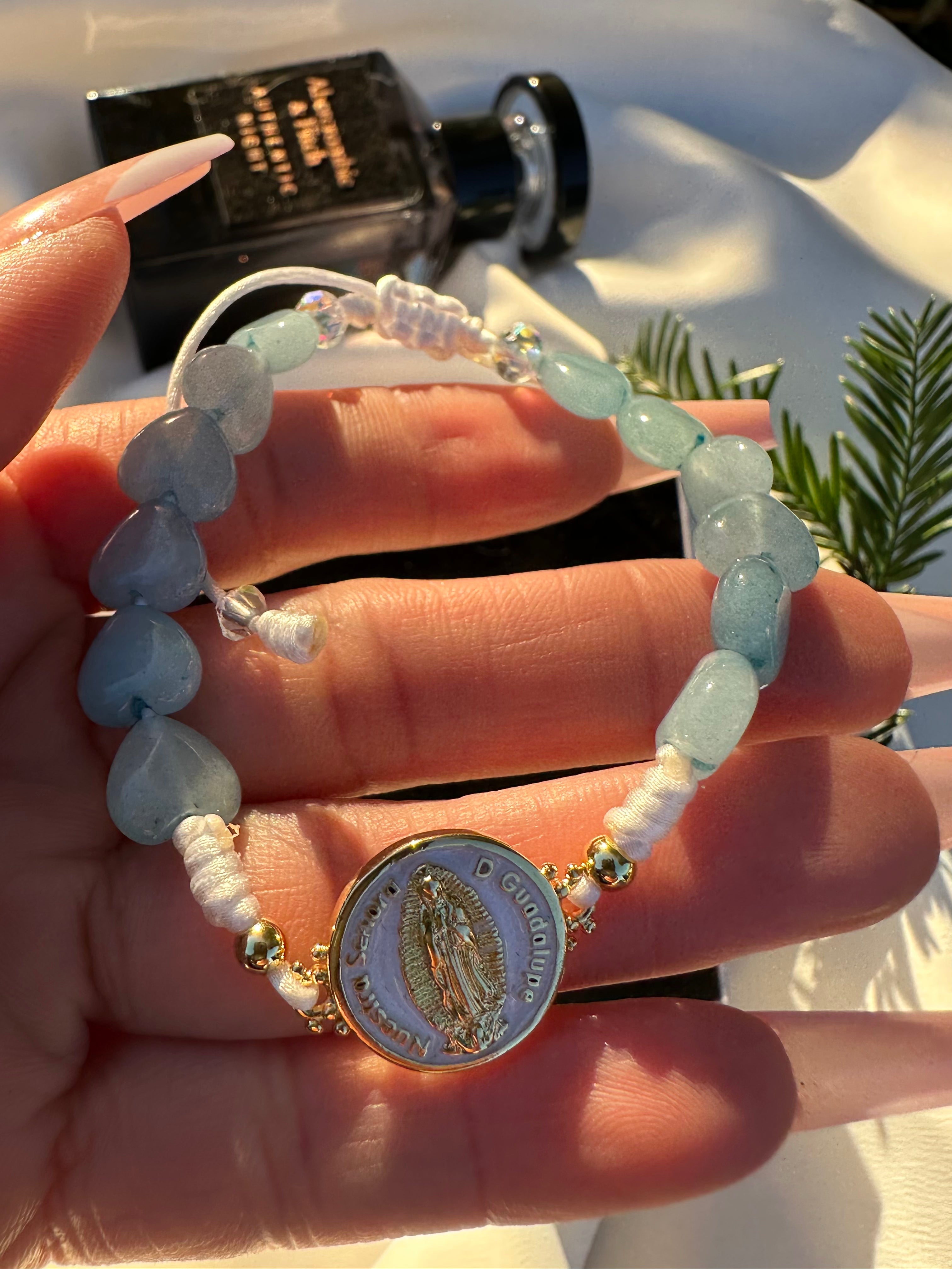 Pulsera Corazón Aguamarina