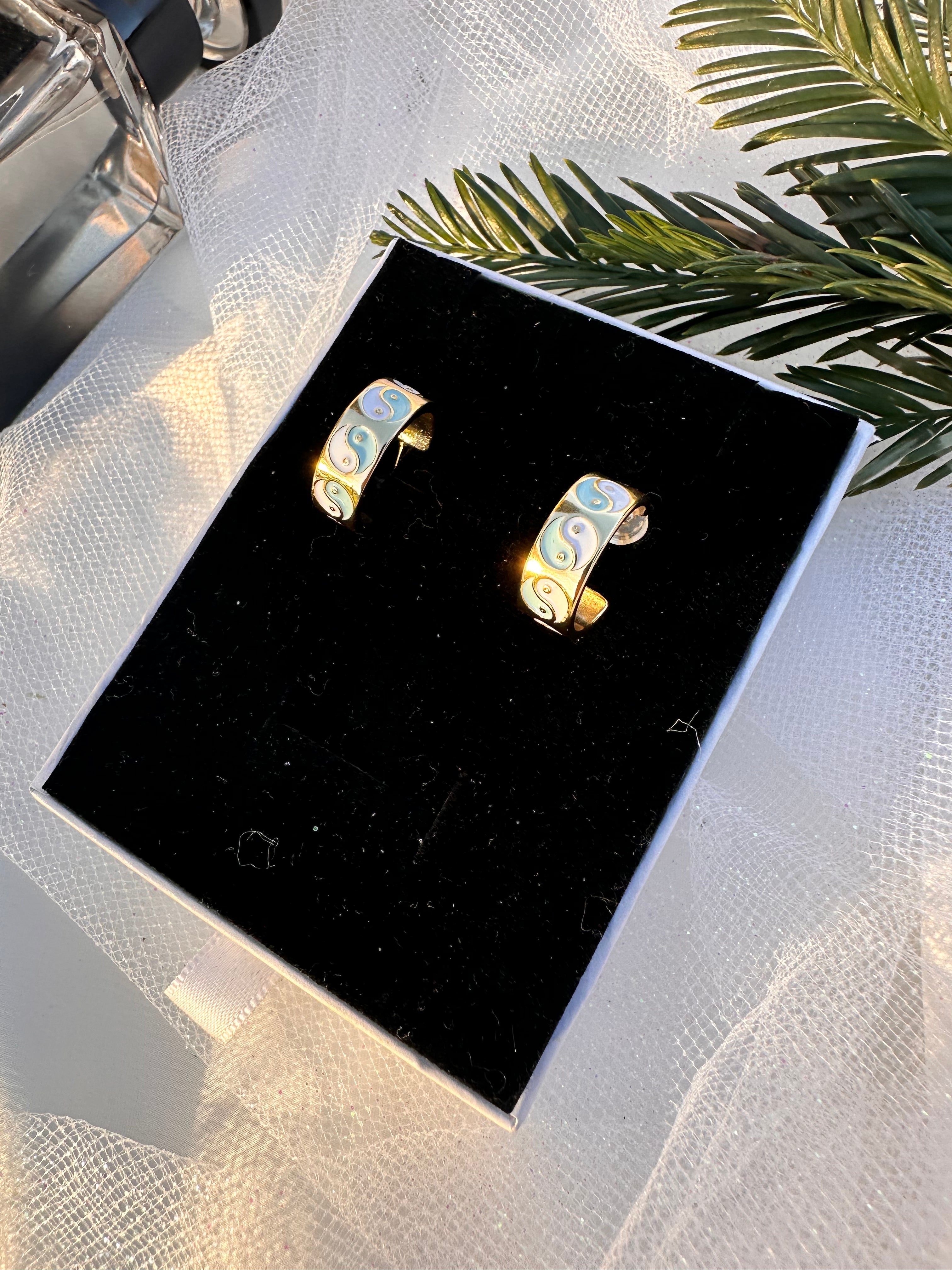 Blue Harmony Hoop Earrings