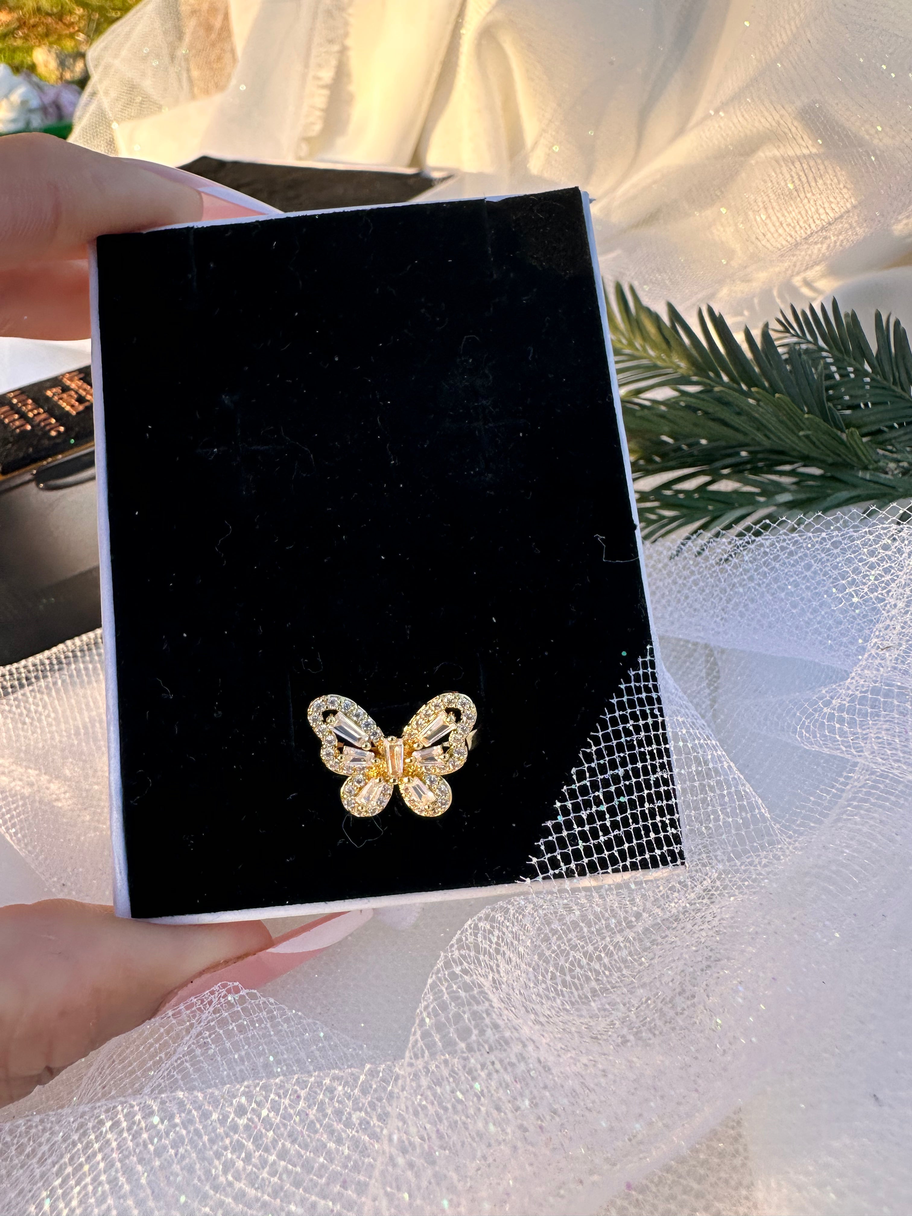 Pave Butterfly Ring