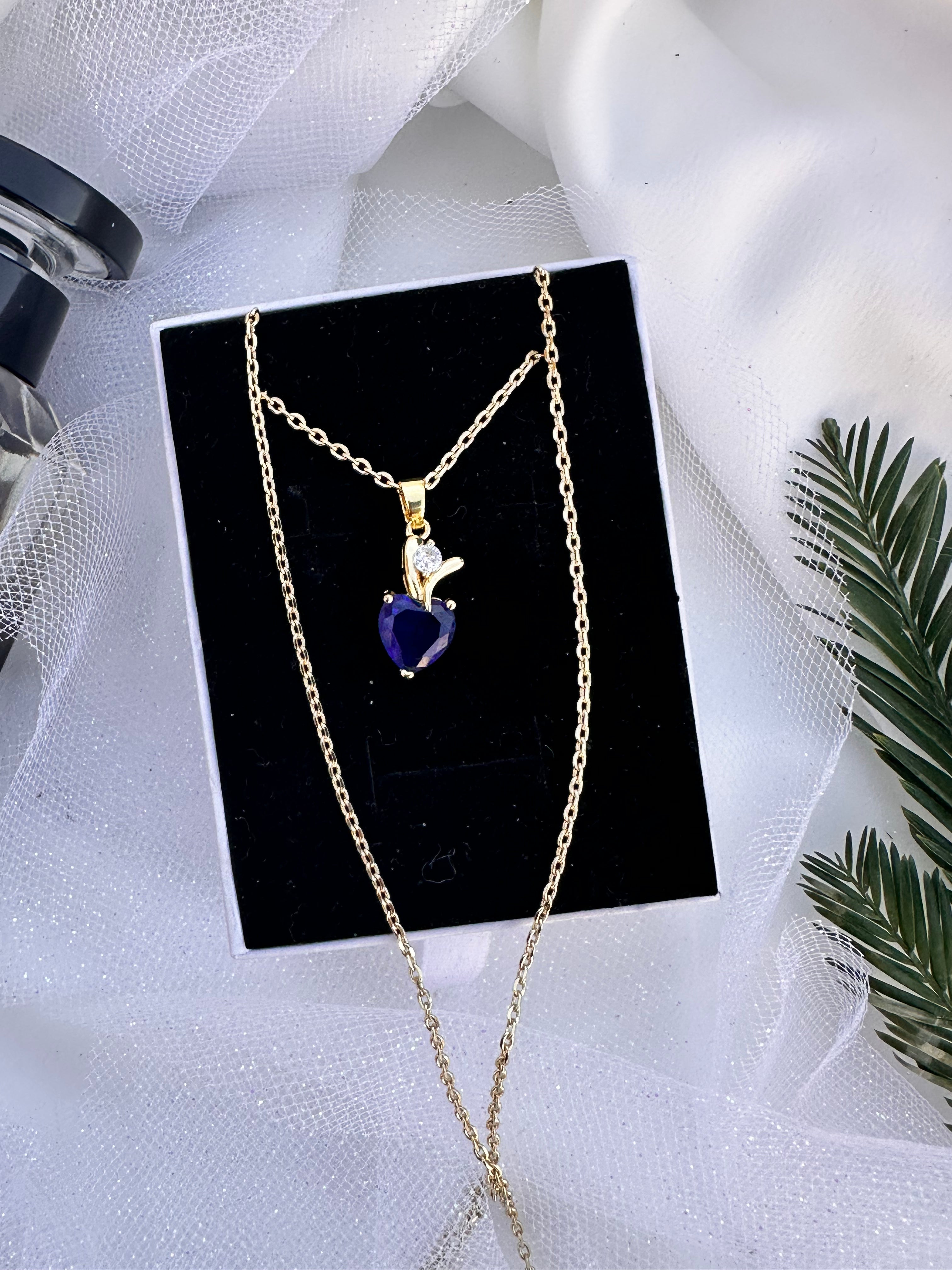 Midnight Promise Heart Necklace