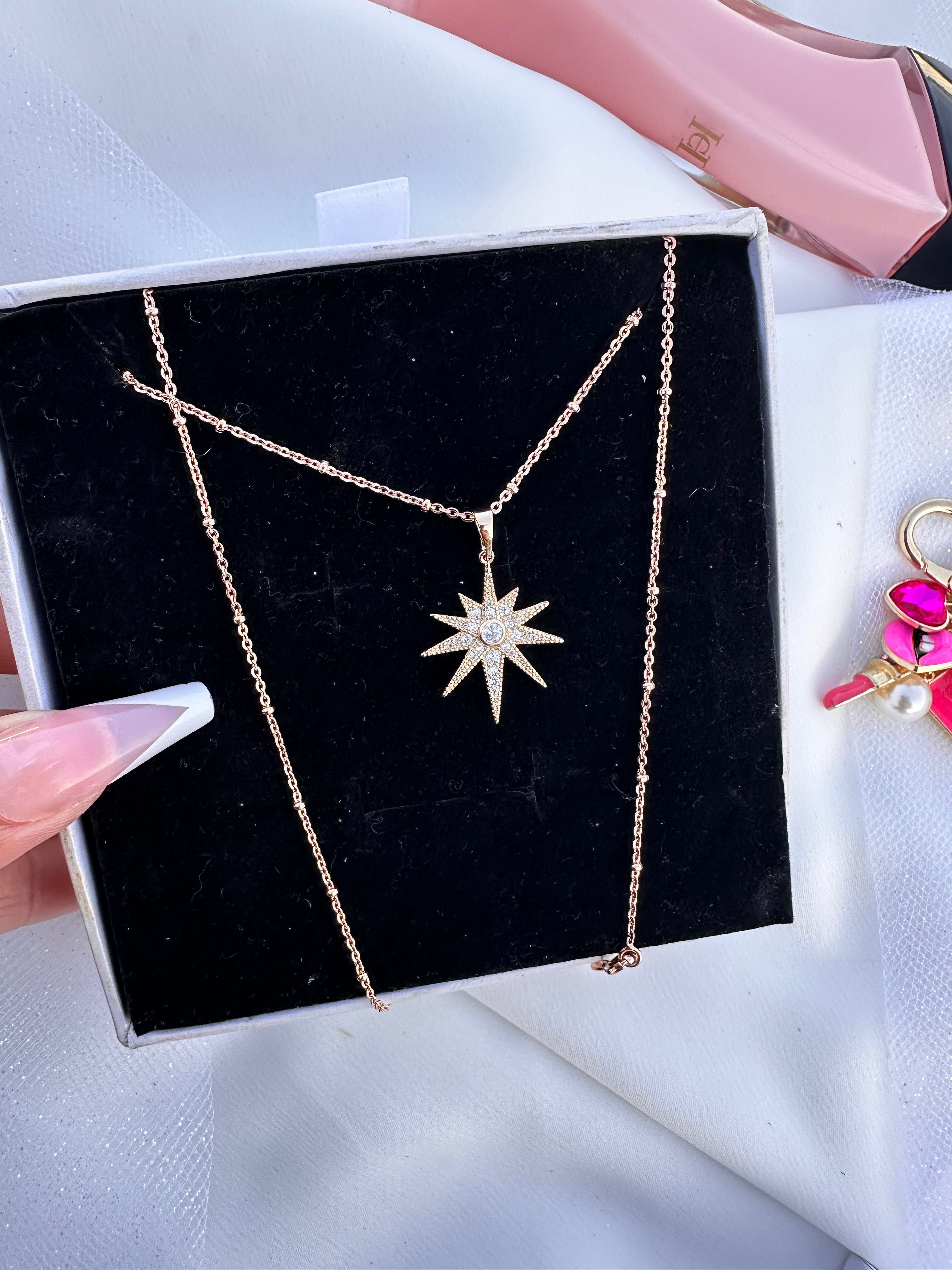 Starlit Rose Pavé Necklace