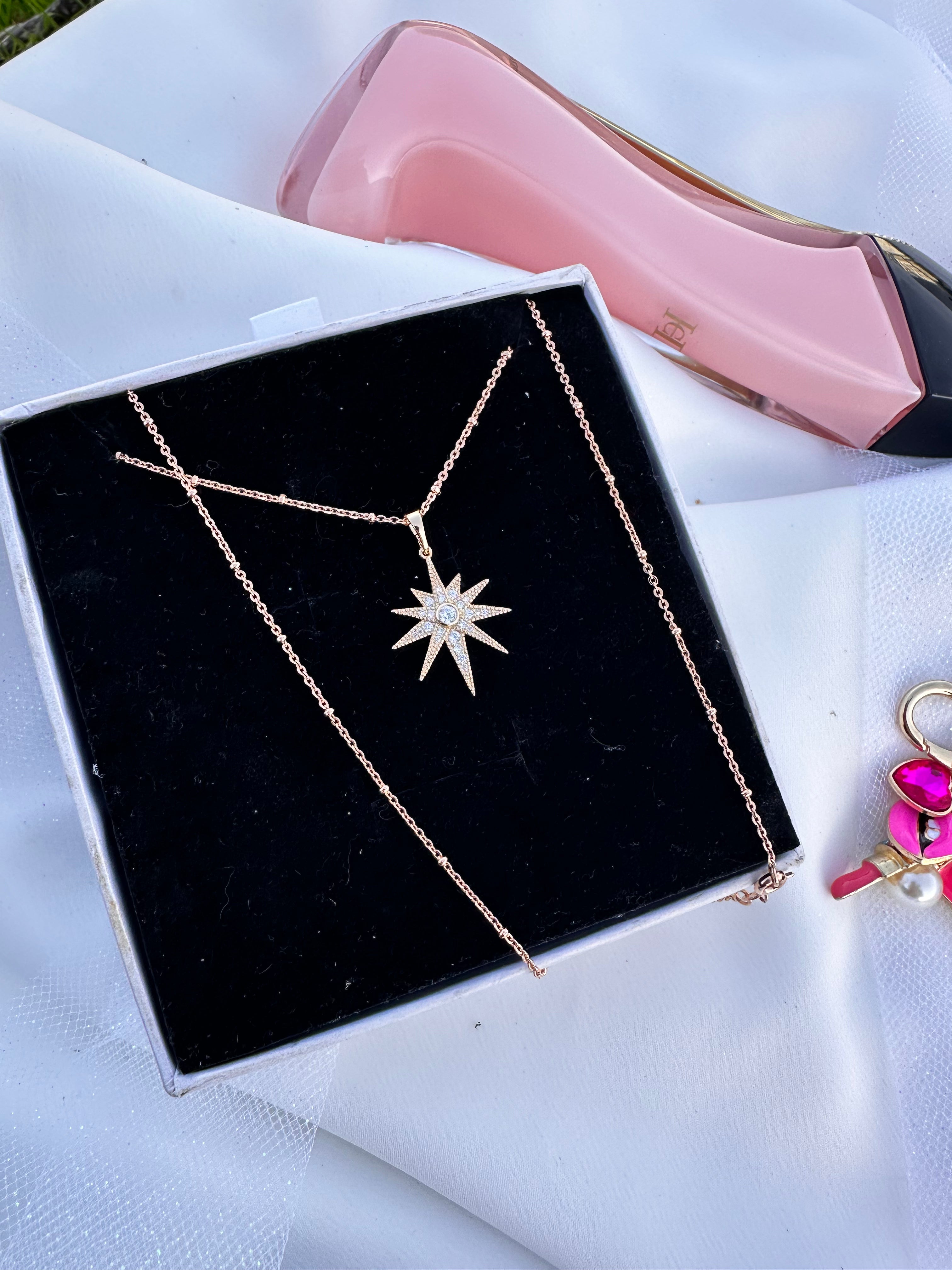 Starlit Rose Pavé Necklace