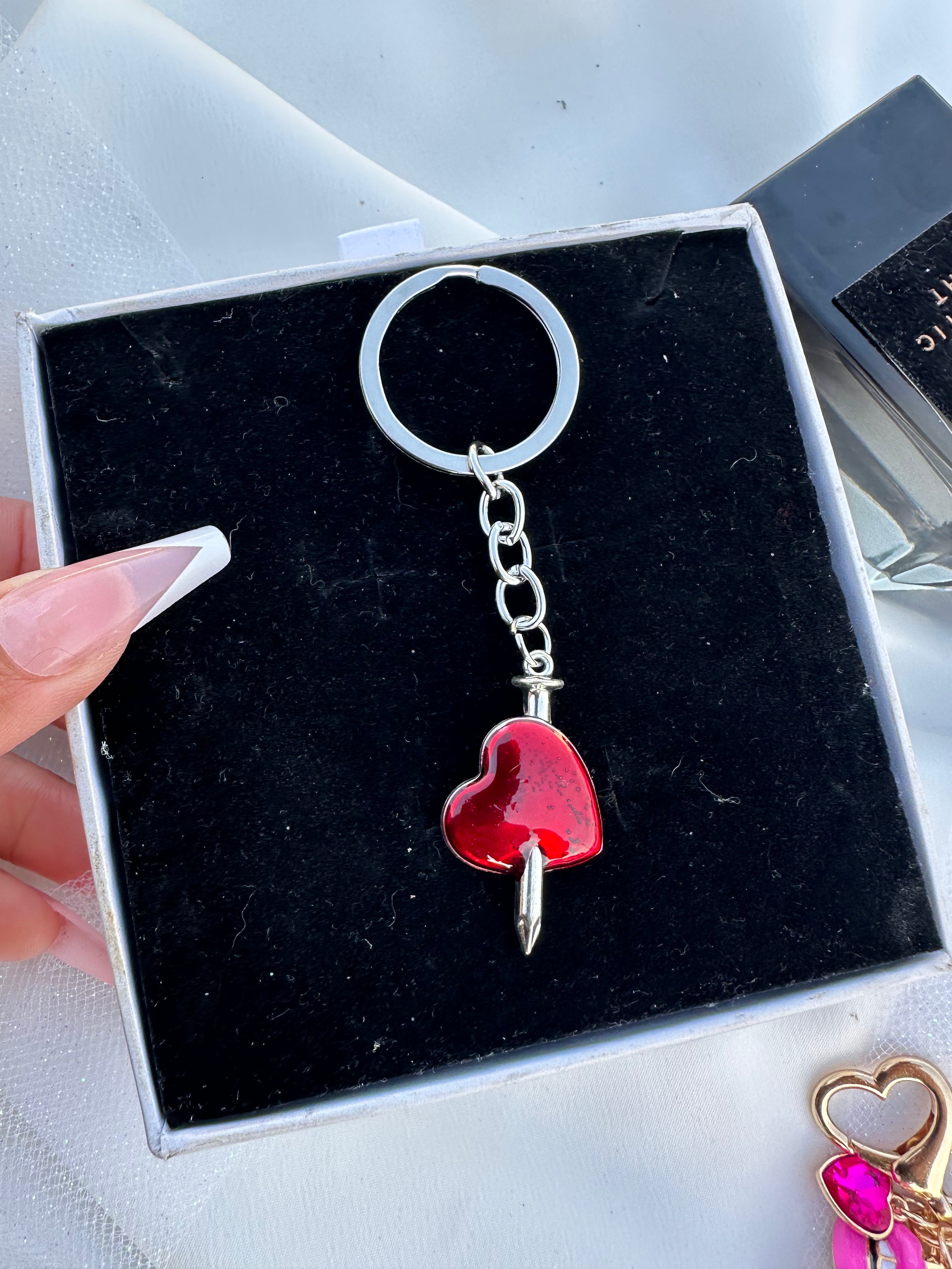 Pierced Heart Keychain