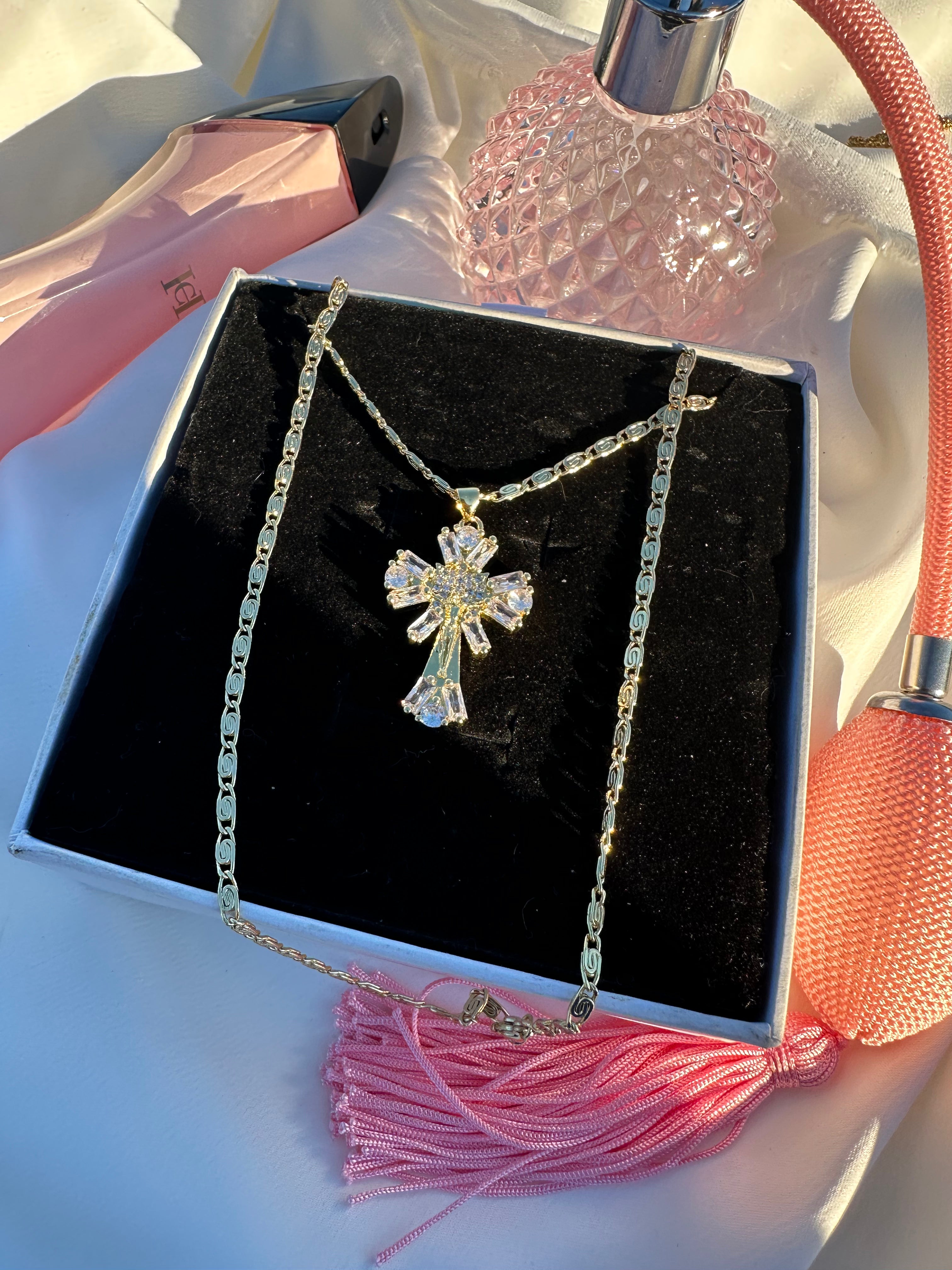 Crystal Crucifix Necklace