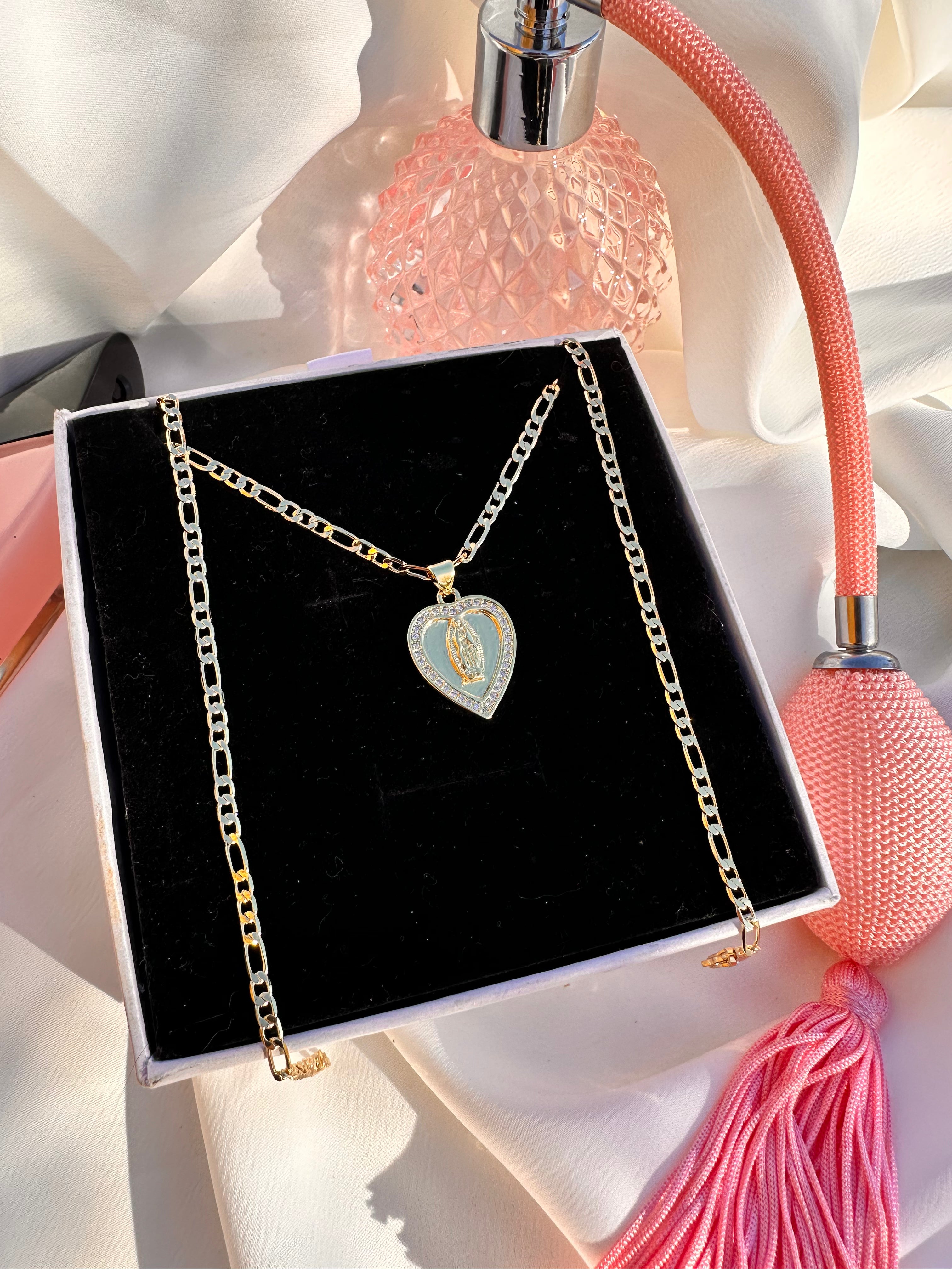 Virgin Mary Heart Necklace