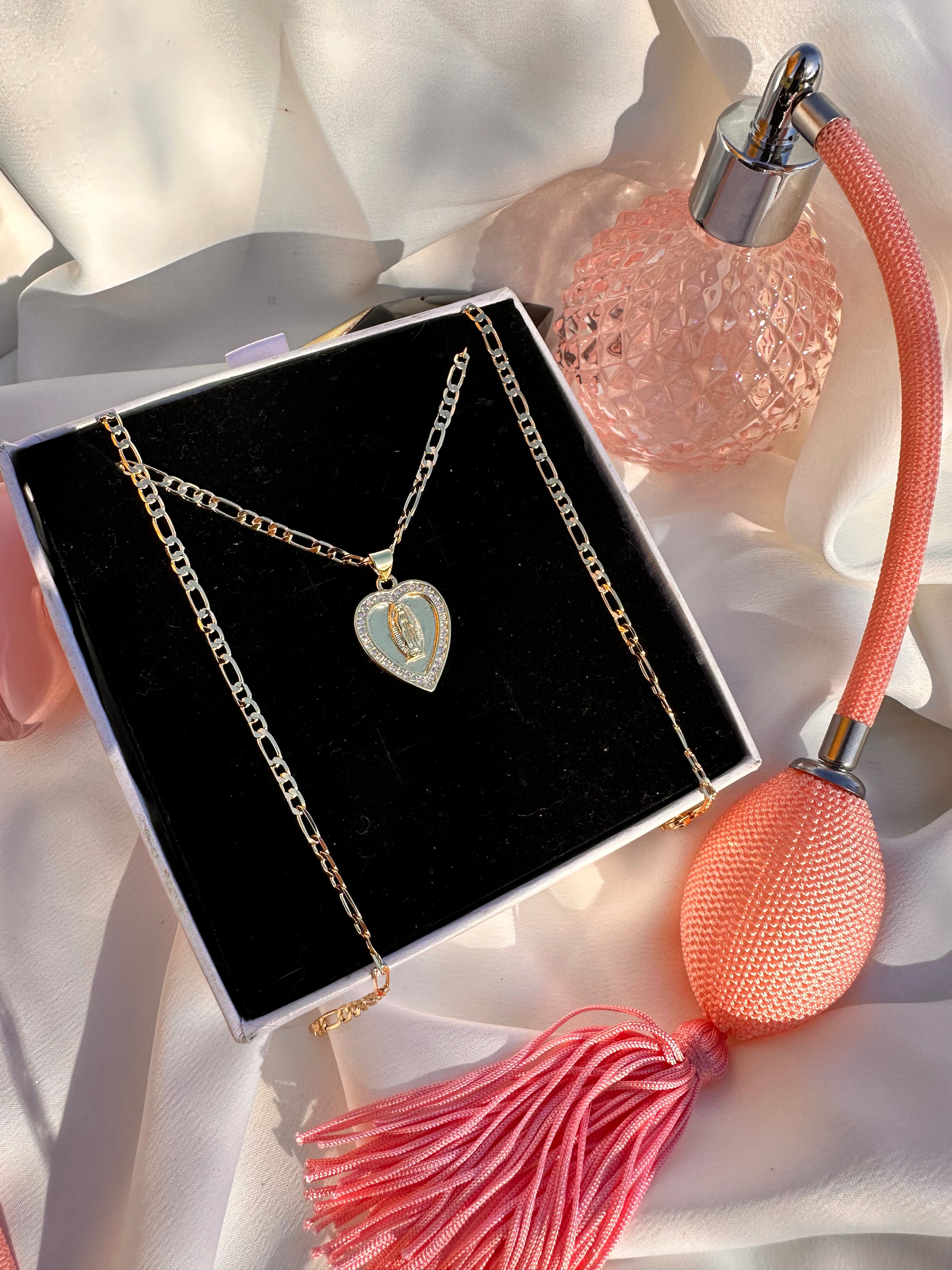 Virgin Mary Heart Necklace