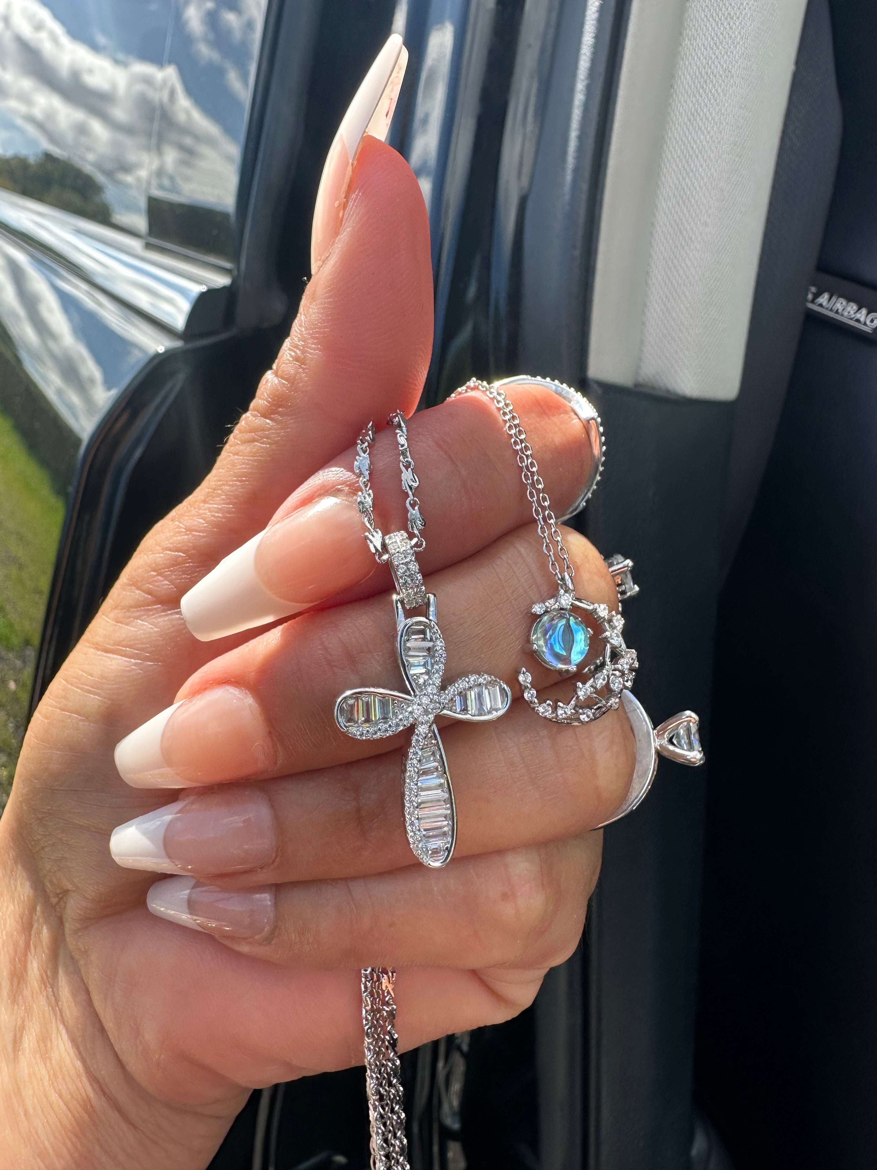 Sterling Faith Cross Necklace Set