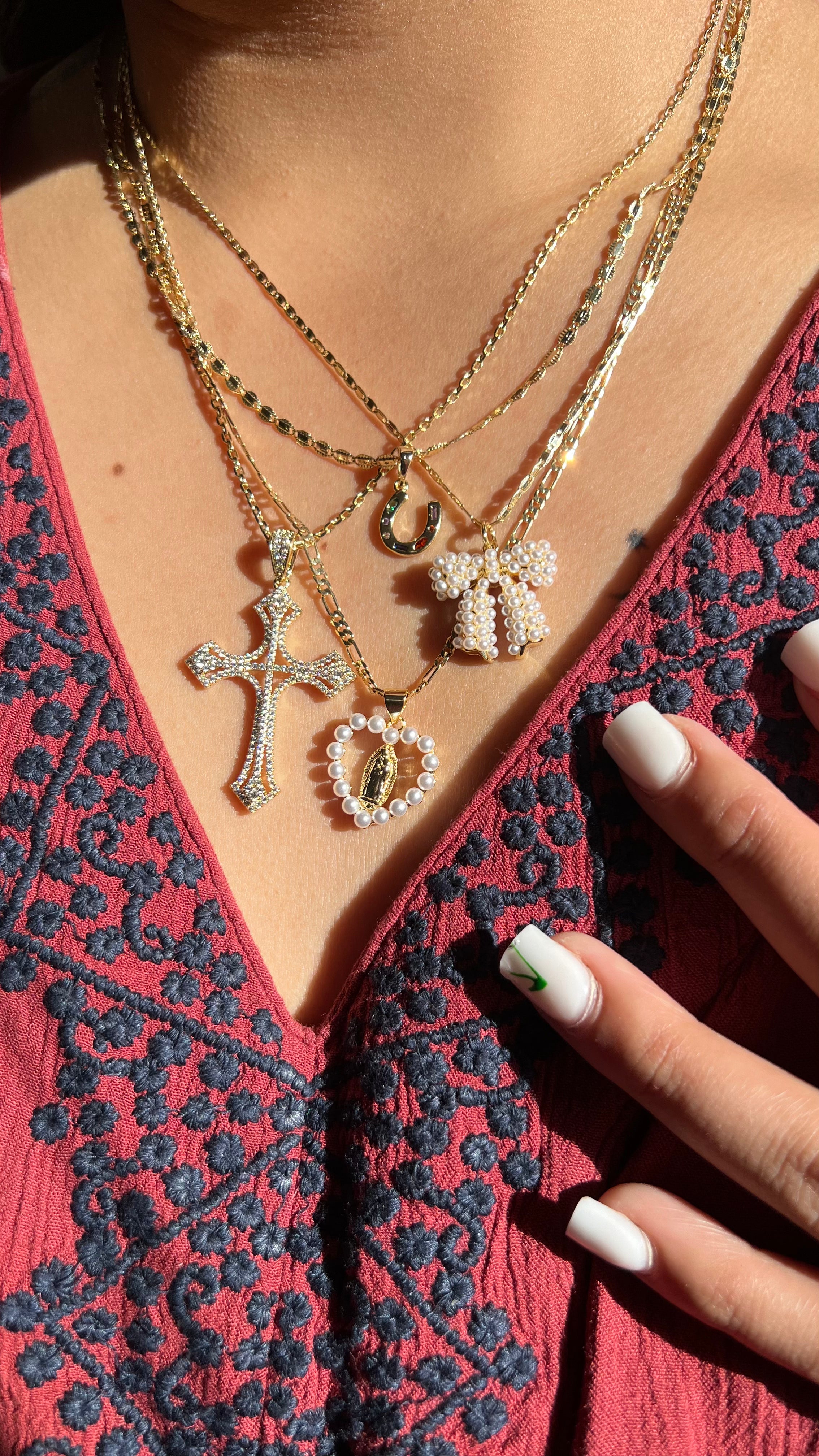 Virgin Mary Pearl Heart Necklace