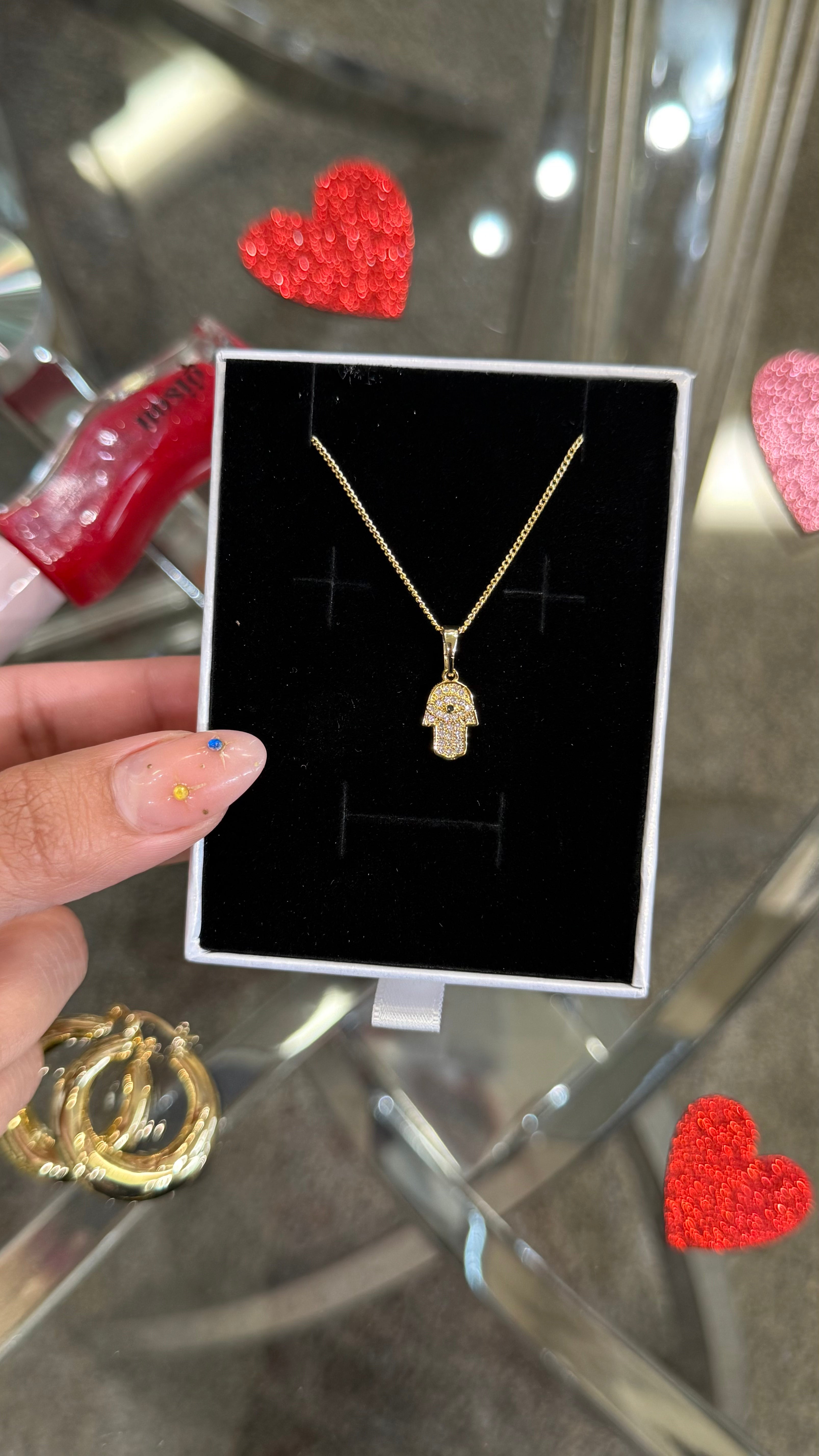 Mini: Evil Eye Hamsa Protection Necklace