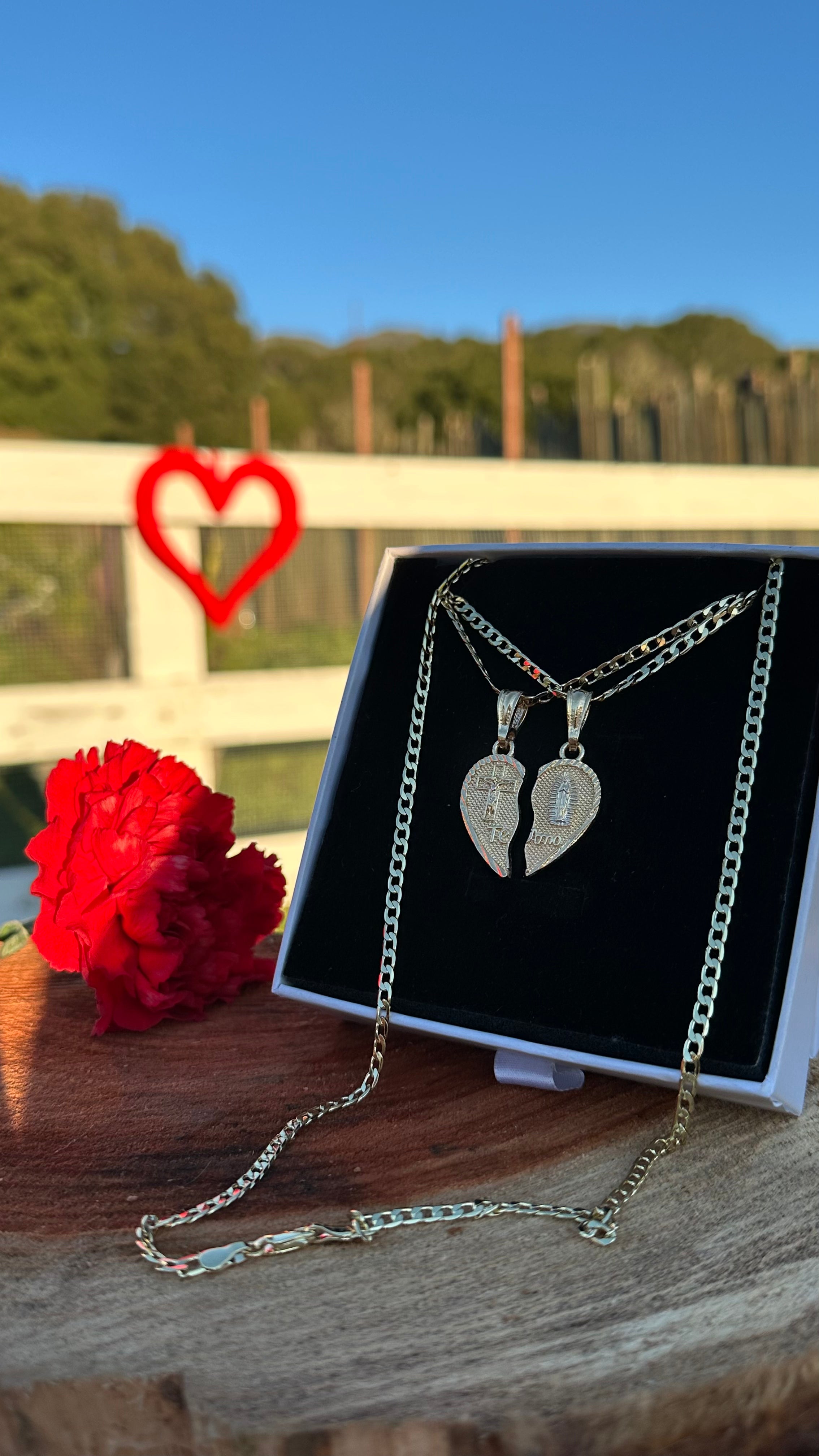 Corazón Bendito Couple Necklaces - Matching