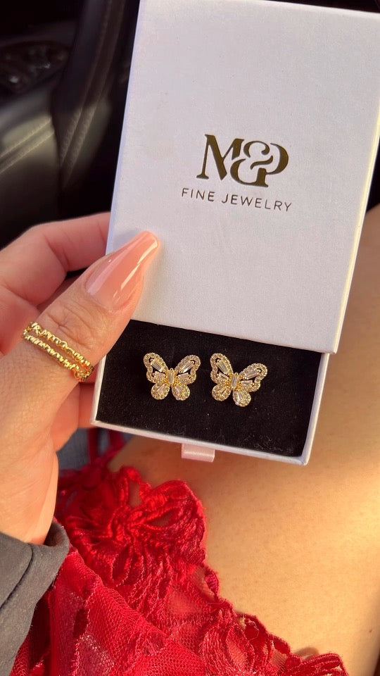Diamond Butterfly Earrings