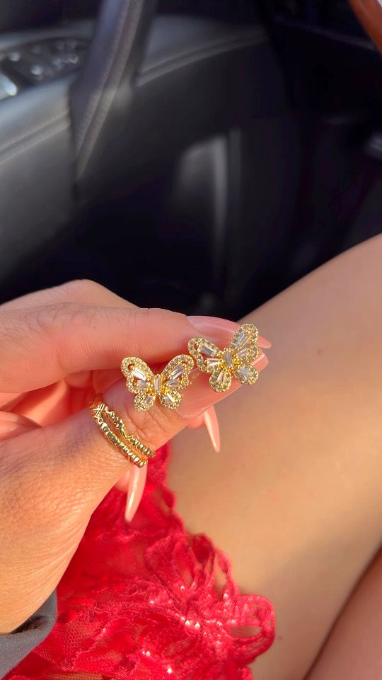 Diamond Butterfly Earrings