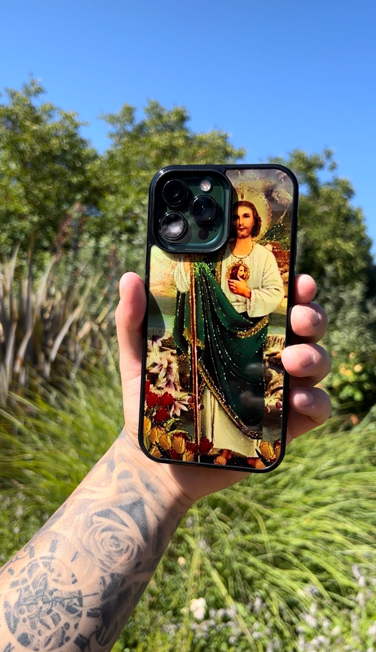Funda para móvil San Judas verde