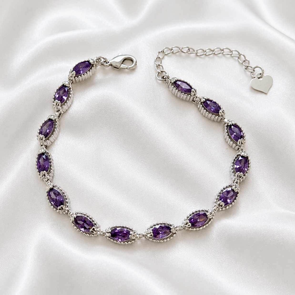 Light Amethyst Marquise Bracelet