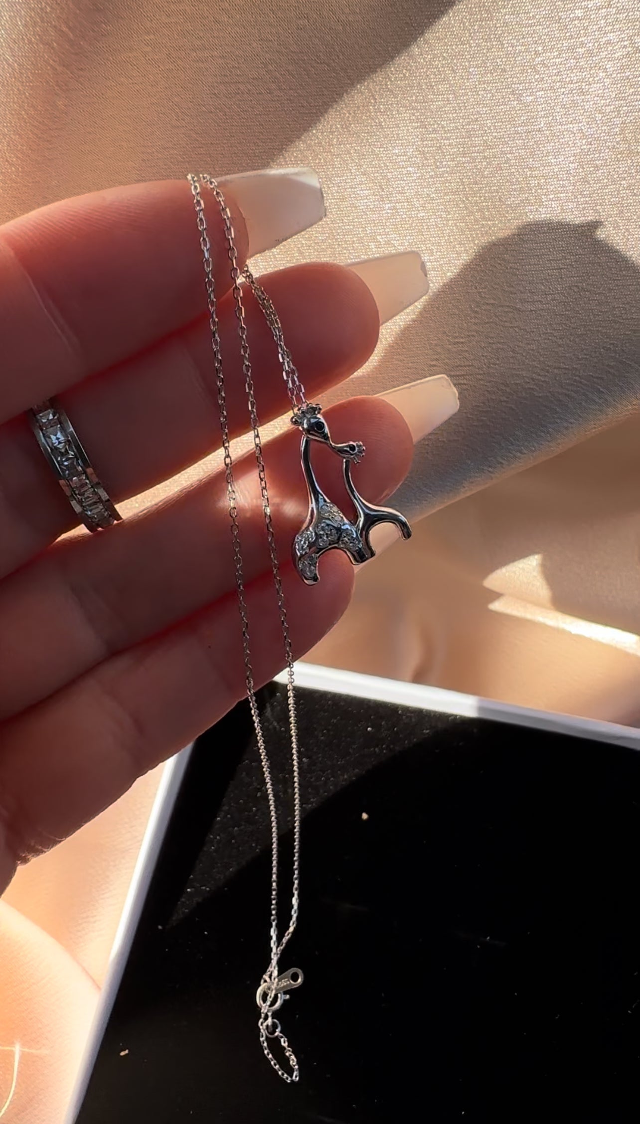 Sterling Silver Dainty Giraffe Necklace