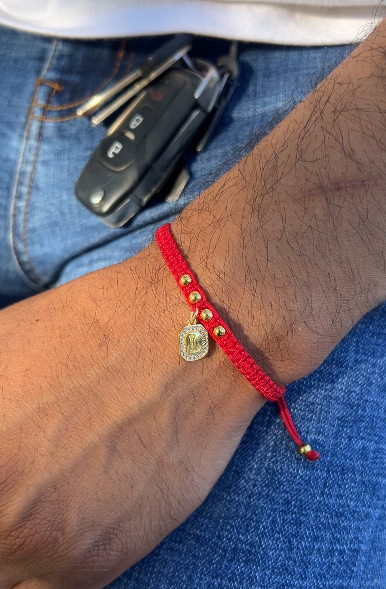 Red Initial Bracelet ( 1 bracelet )
