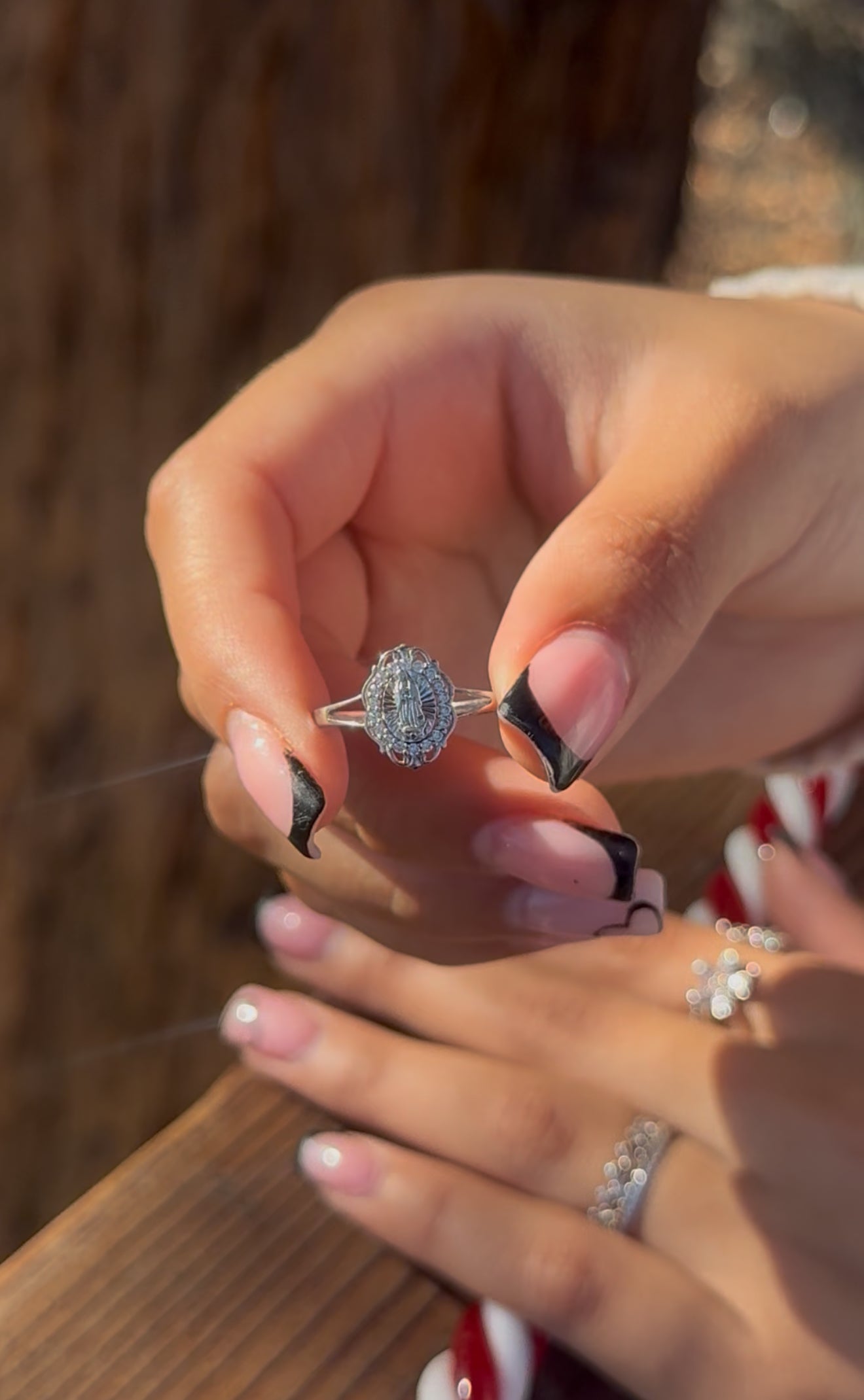 Our Lady of Guadalupe Silver Devotion Ring: Size 7