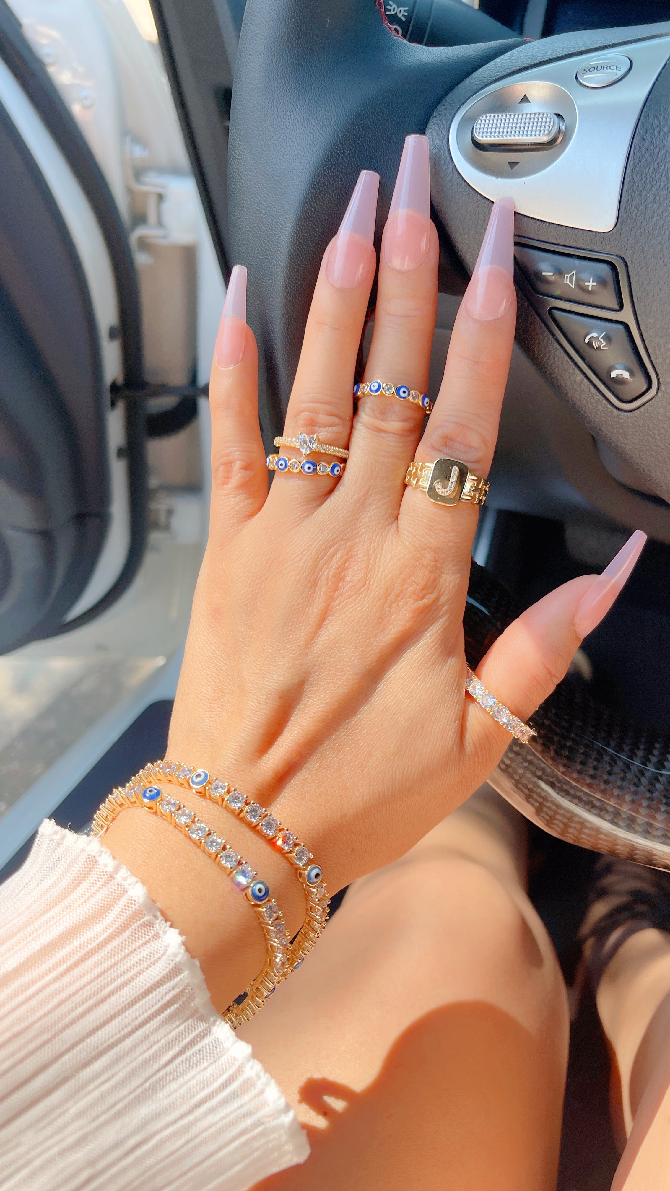 Anillo Mal de Ojo Azul Profundo