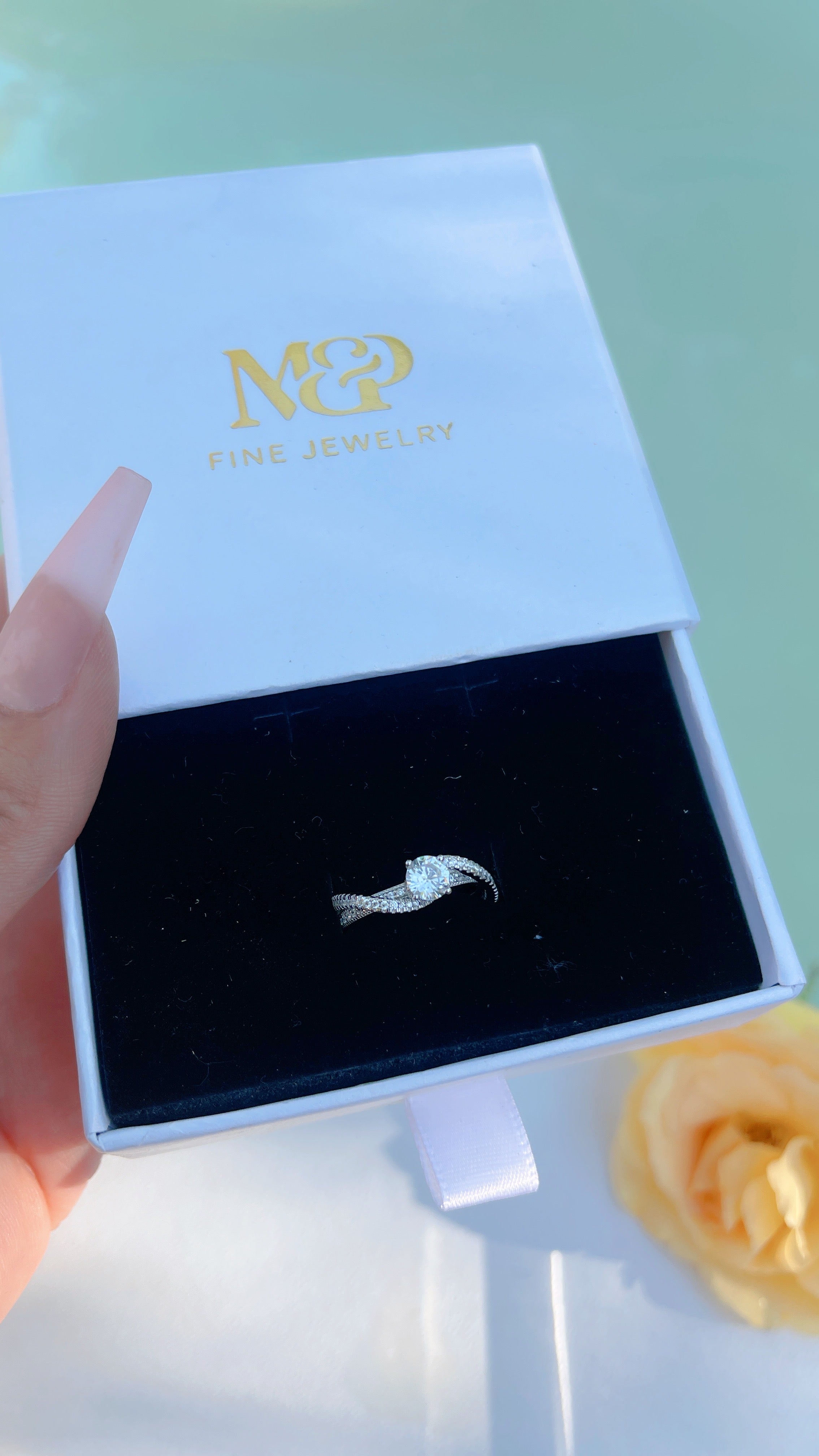 Anillo de promesa de plata de ley 925