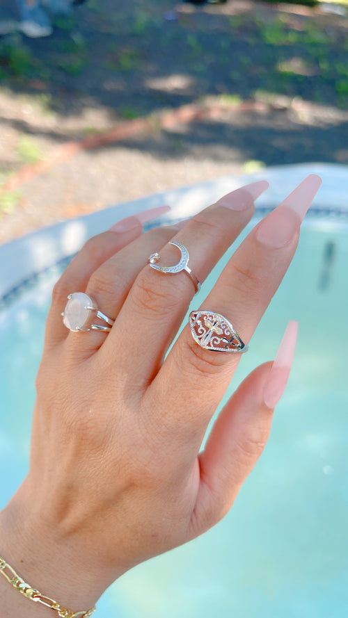 Anillo María CÍRCULO de Plata de Ley 925