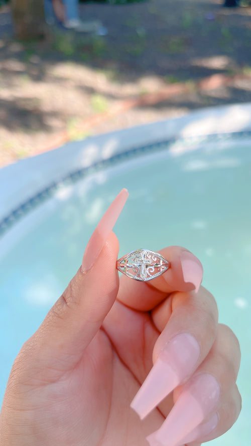 Anillo María CÍRCULO de Plata de Ley 925