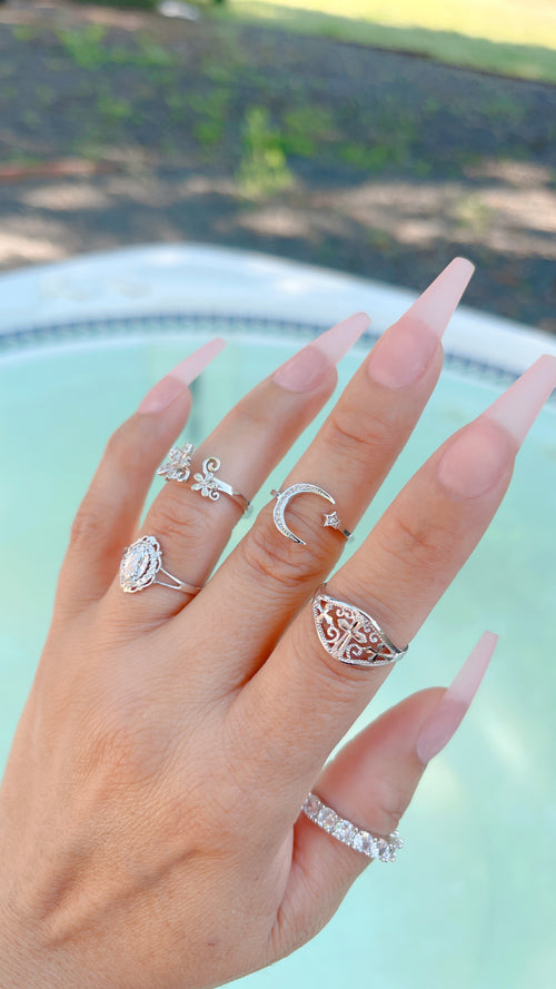 Anillo María CÍRCULO de Plata de Ley 925