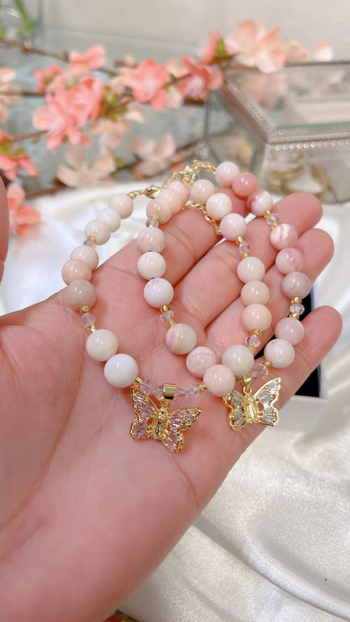 Virgencita Swirl Bracelets (Pink + White version)