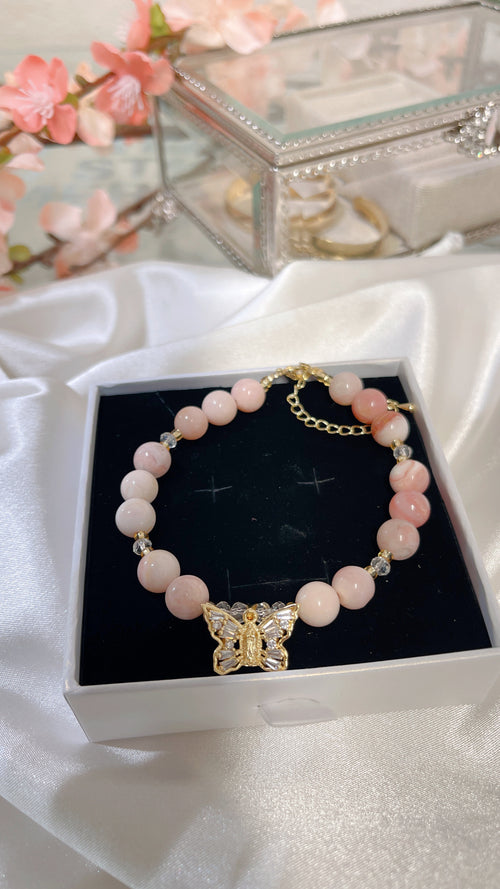 Virgencita Swirl Bracelets (Pink + White version)
