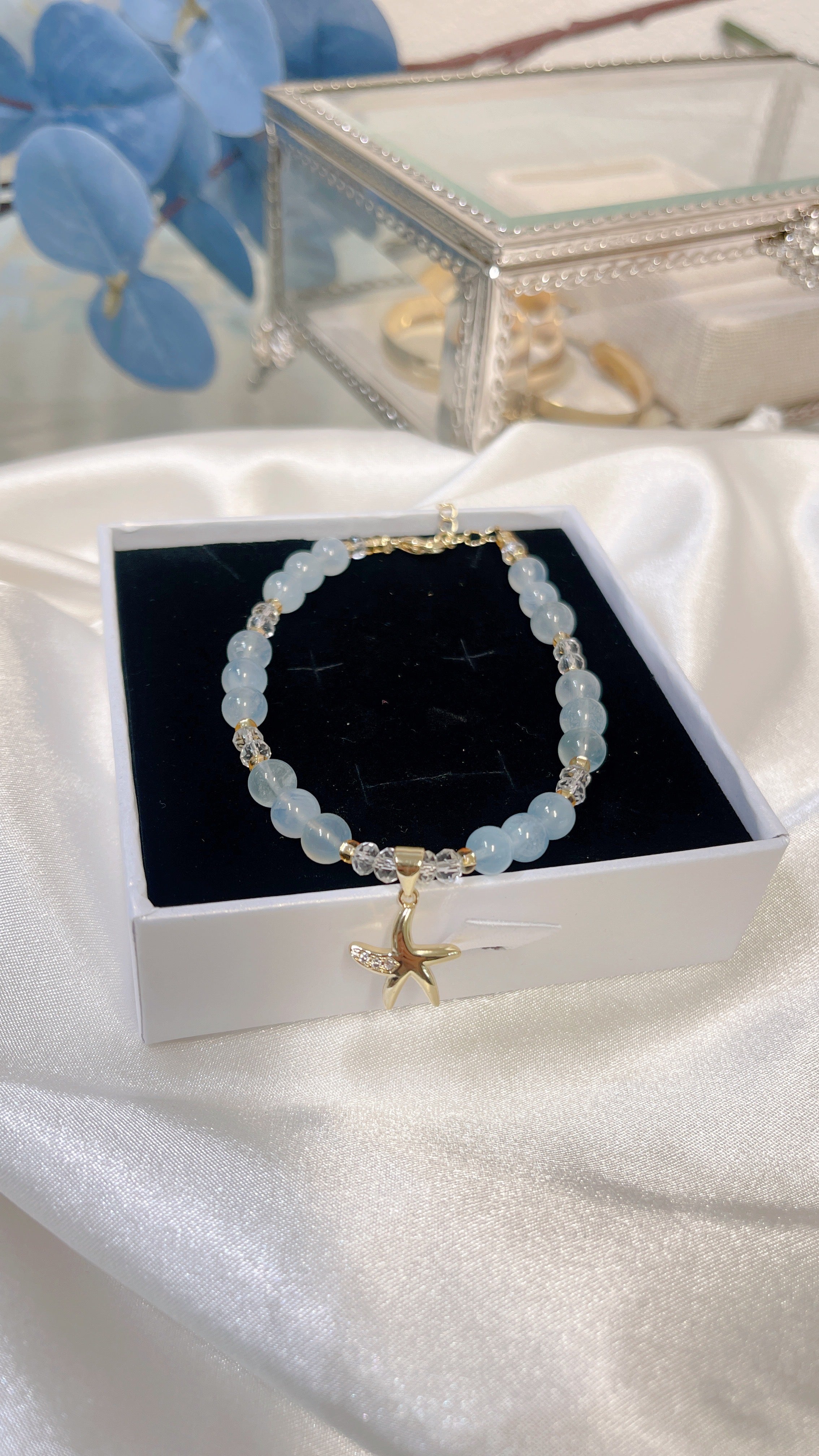 Pulsera Estrella Pez Aguamarina