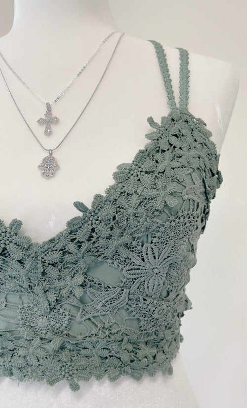 Summer Lace Bralette in Emerald Green