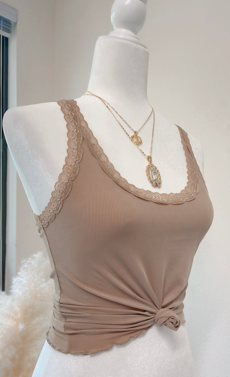 Clean Comfort Lounge Lace Top in Nude