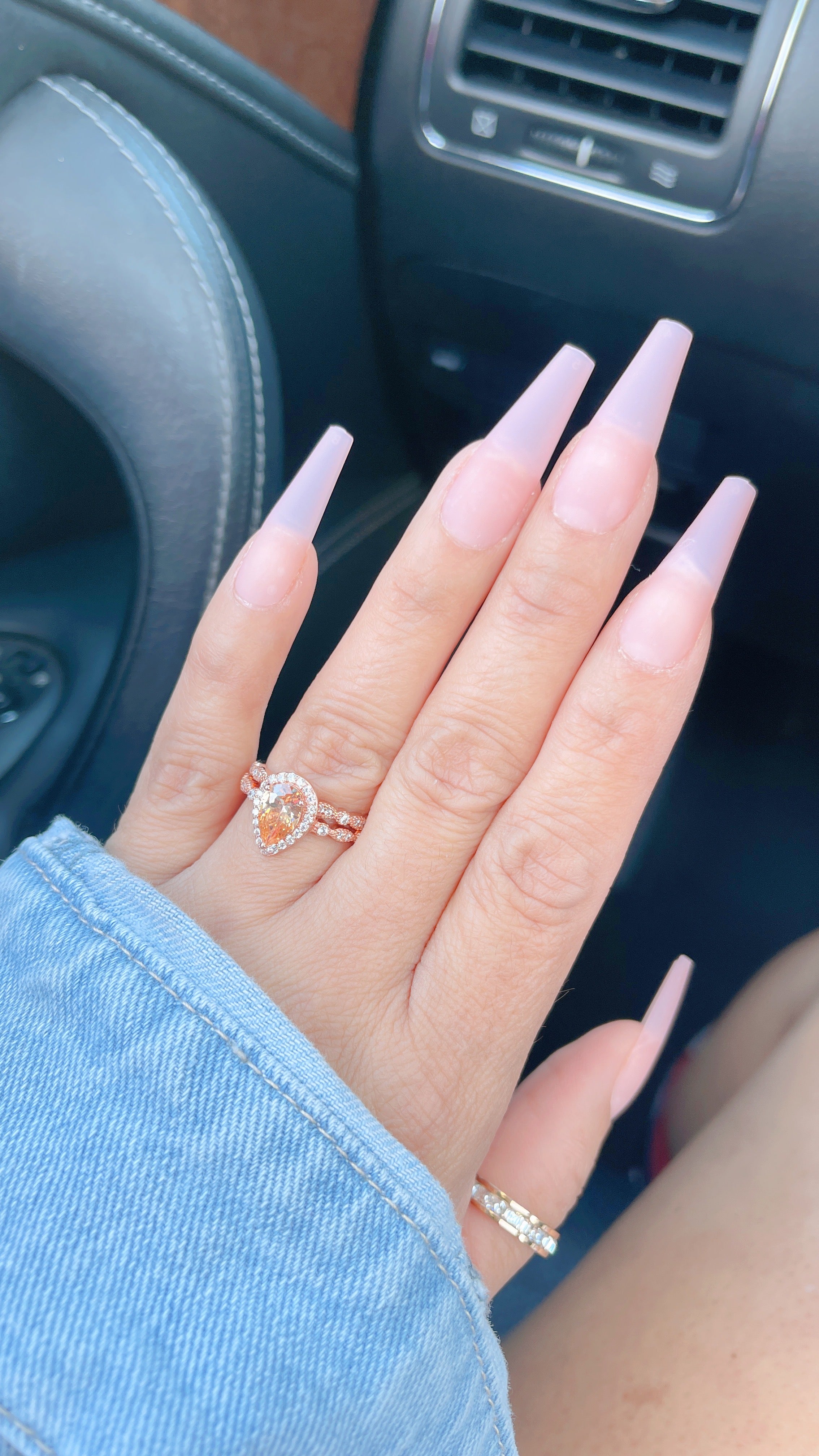 Champagne Tear Drop Ring