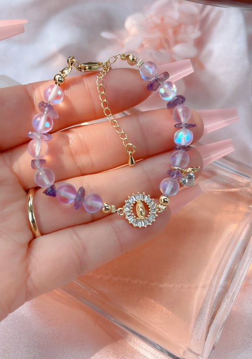 Purple Virgin Mary Bracelet ( 1 pcs )