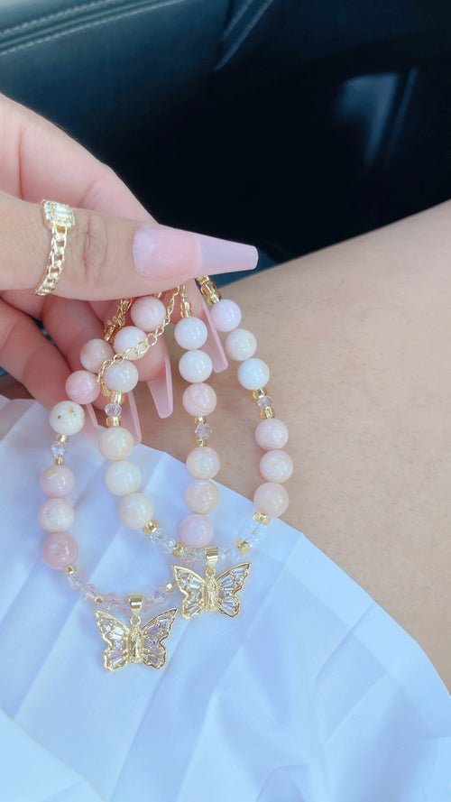Virgencita Swirl Bracelets (Pink + White version)